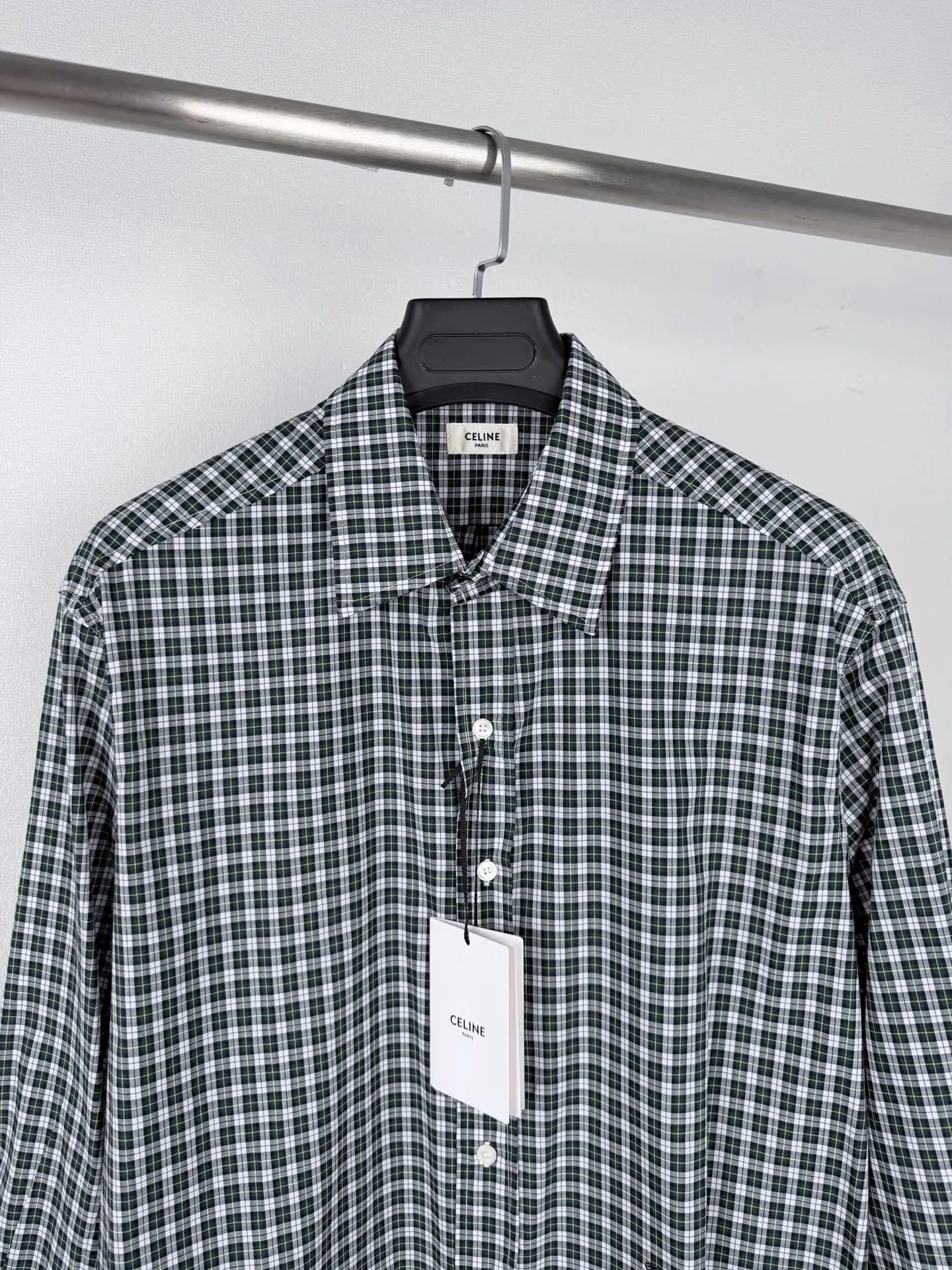 Logo-Embroidered Checked Cotton Poplin Shirt D23021300 — view 2