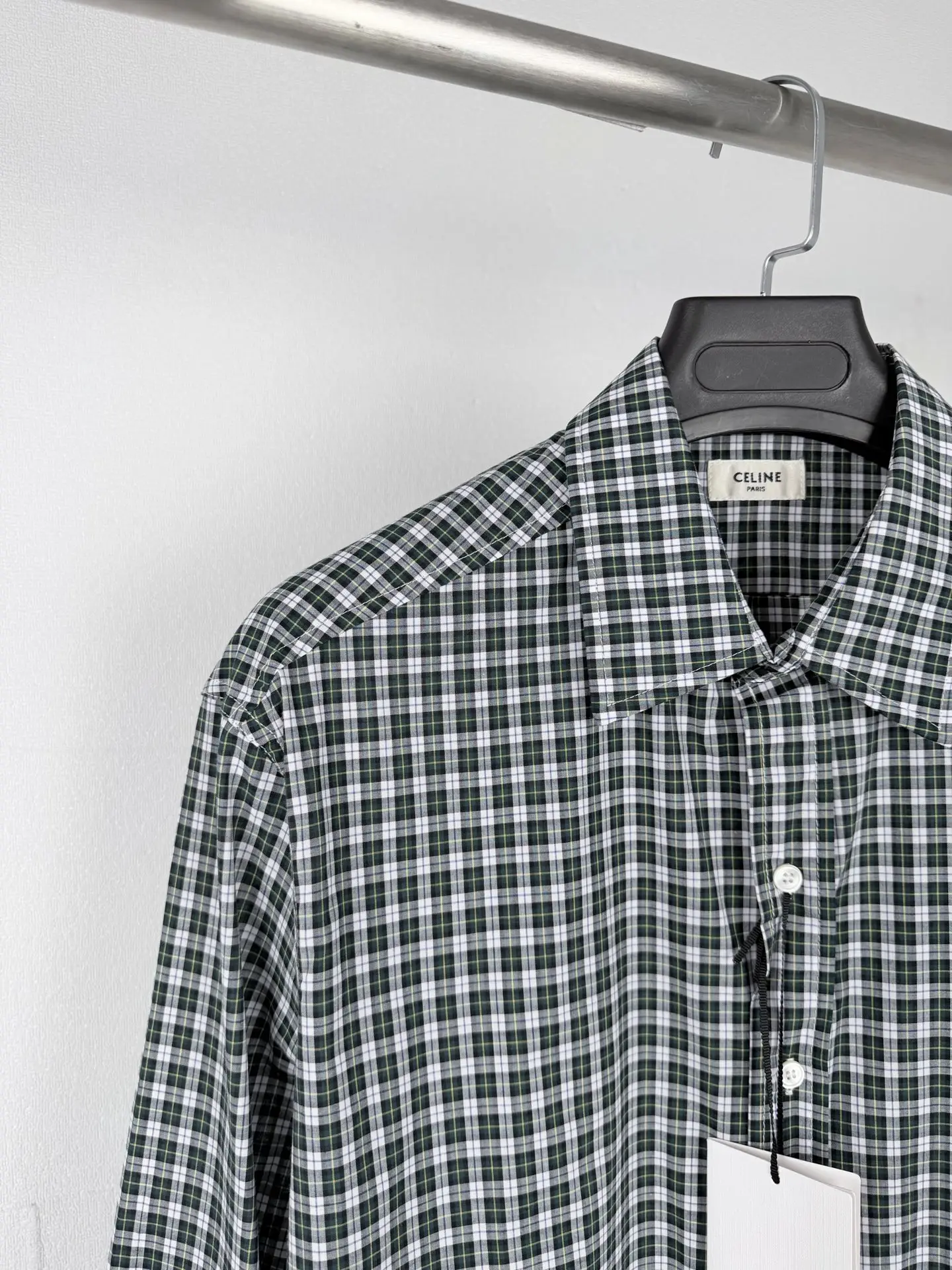 Logo-Embroidered Checked Cotton Poplin Shirt D23021300 — view 6