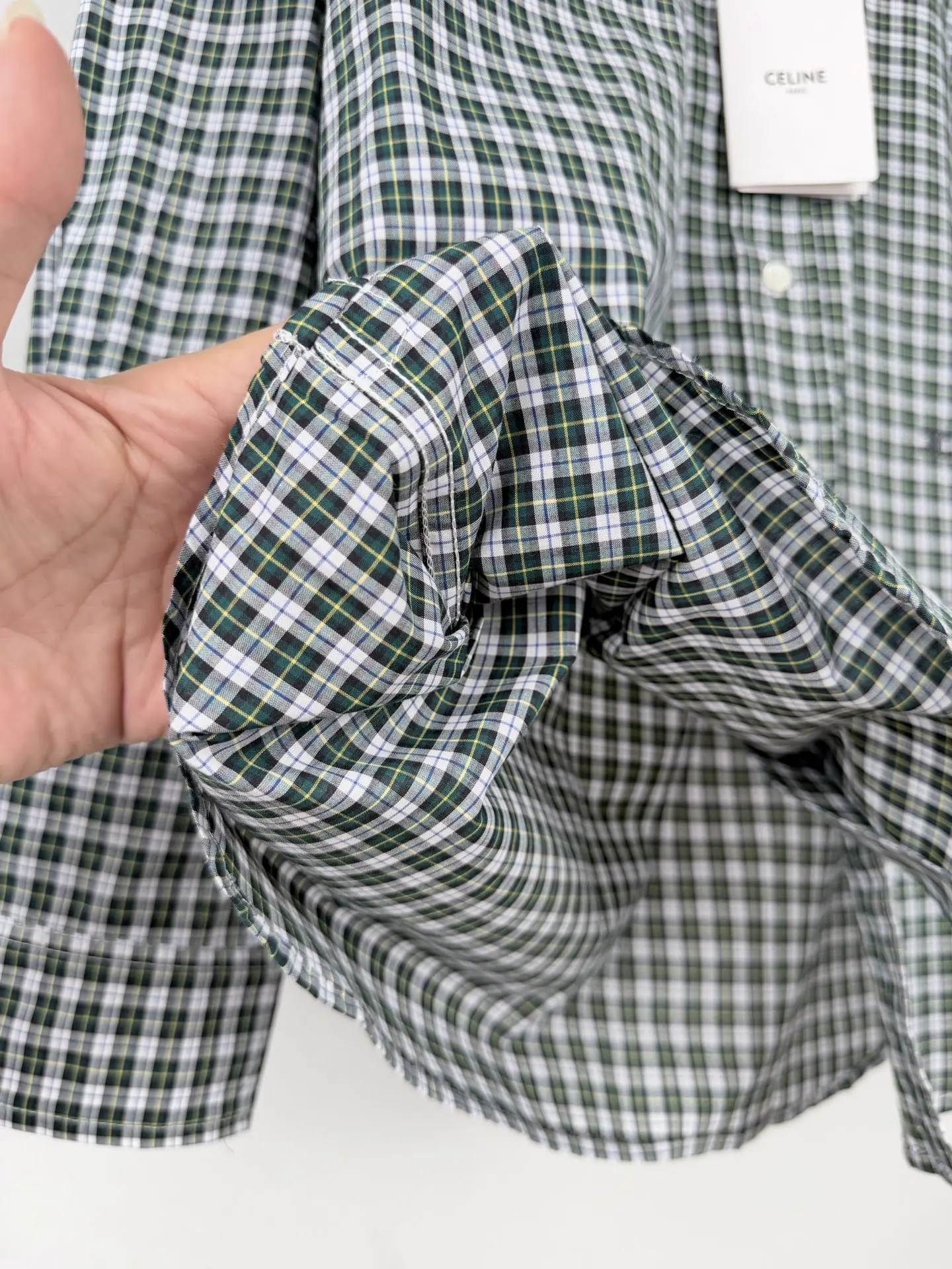 Logo-Embroidered Checked Cotton Poplin Shirt D23021300 — view 9