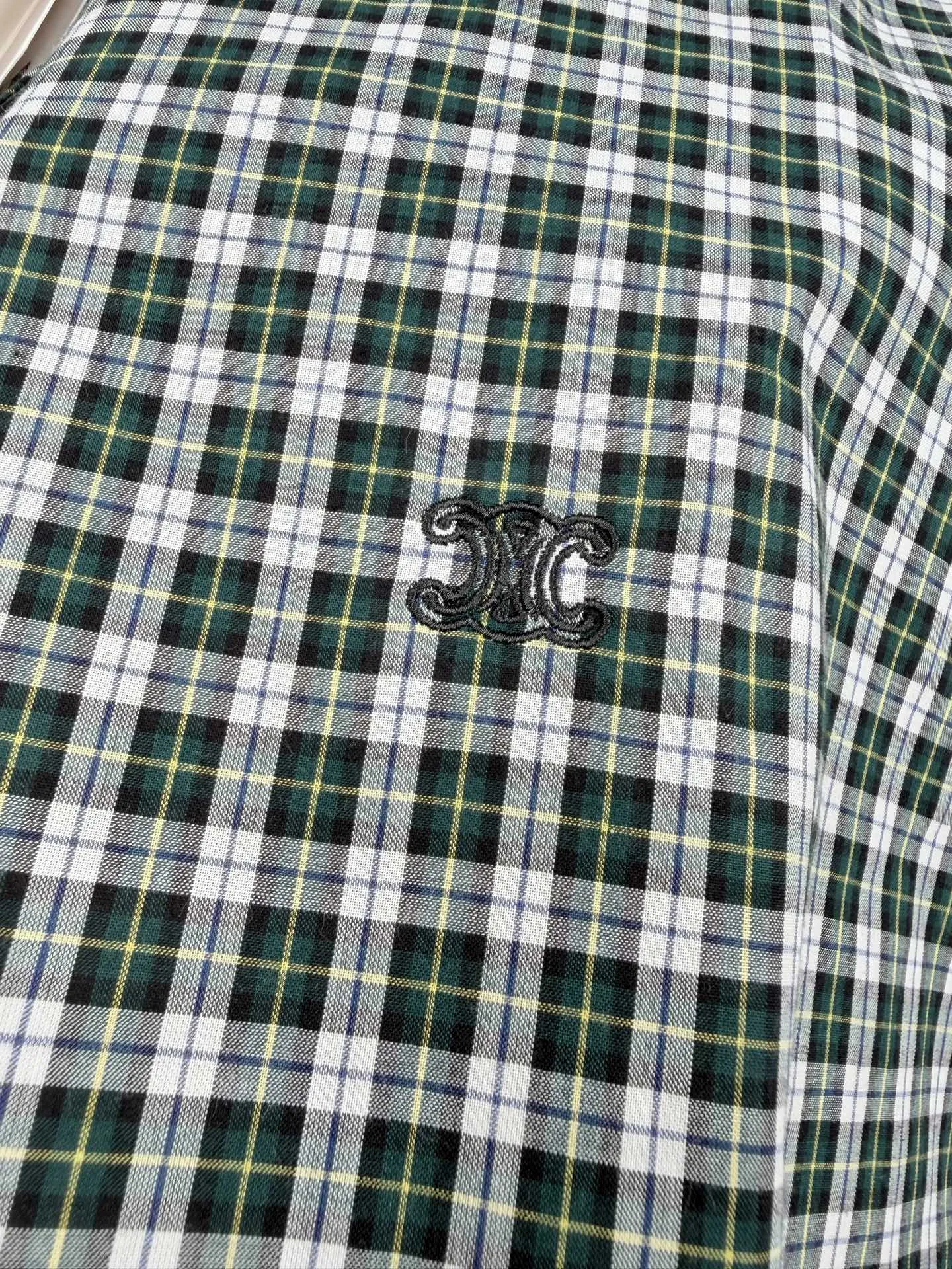 Logo-Embroidered Checked Cotton Poplin Shirt D23021300 — view 10