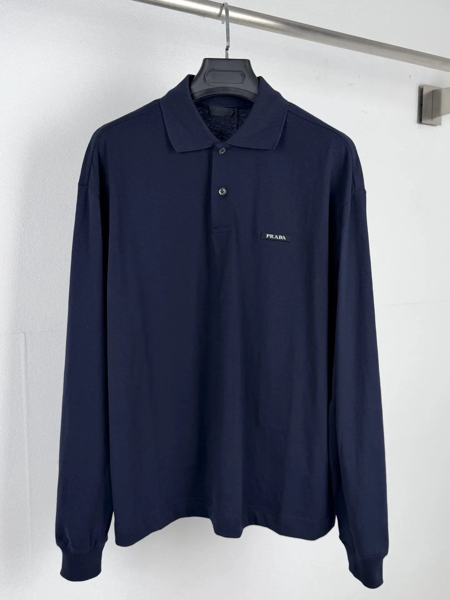 Logo-Label Long-Sleeved Polo Shirt D23022859