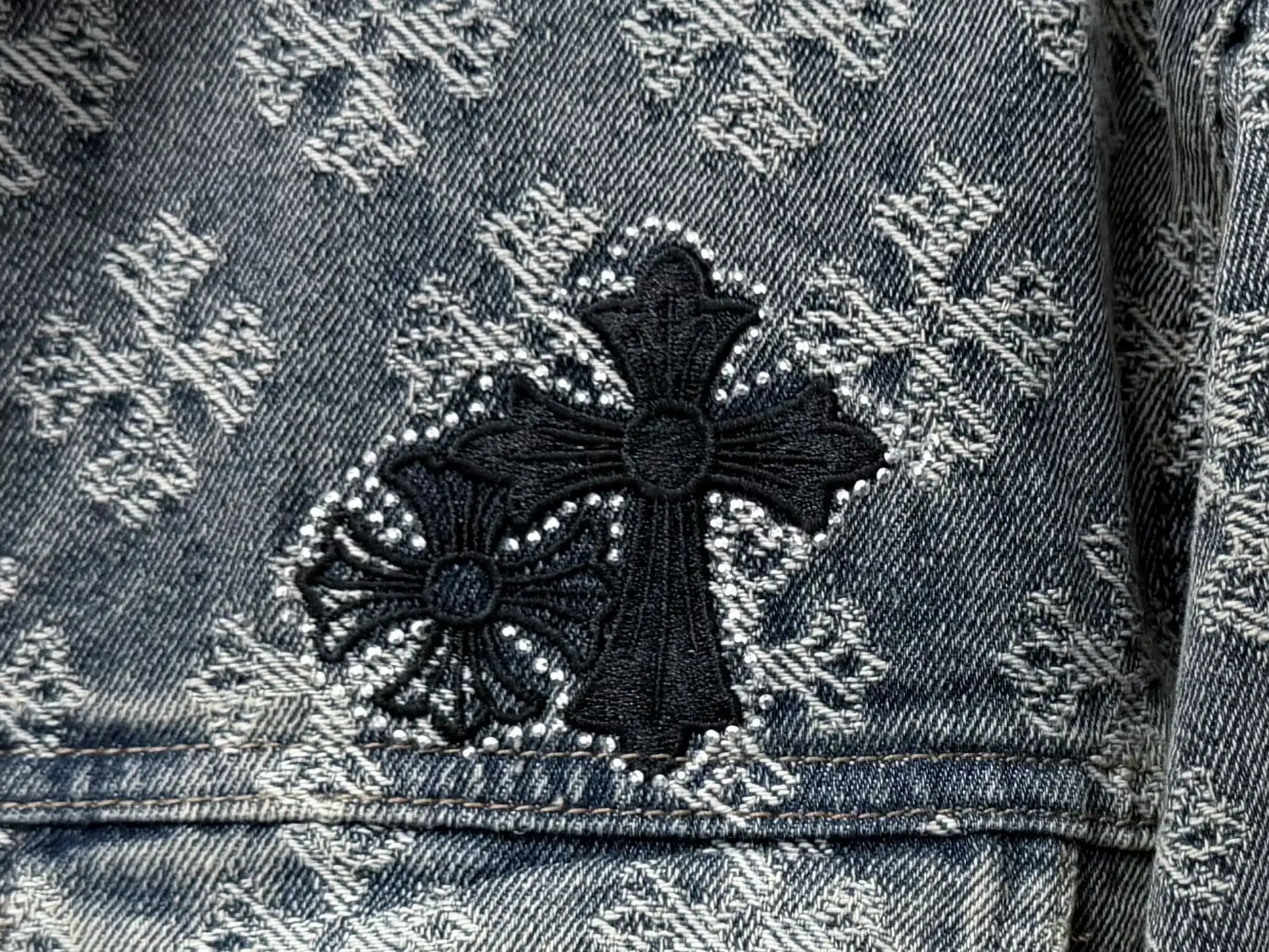Monogram Jacquard Rhinestone Denim Jacket D23524856 — view 7