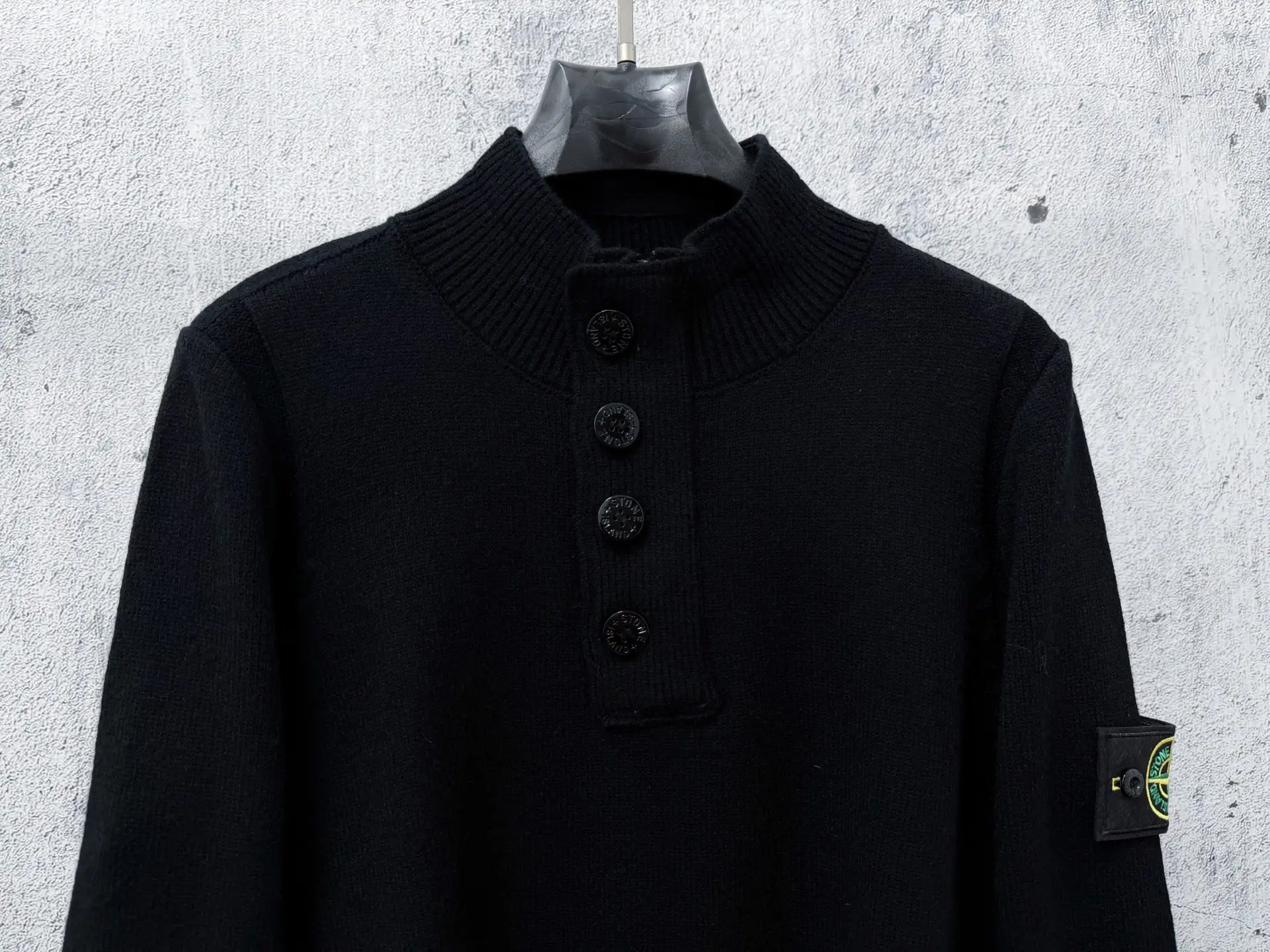 Button-Neck Wool Knit Sweater D23524857 — view 5