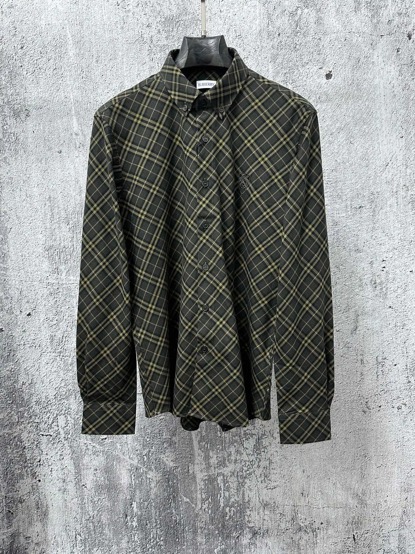 Diamond Check Embroidered Nylon Shirt D23524870