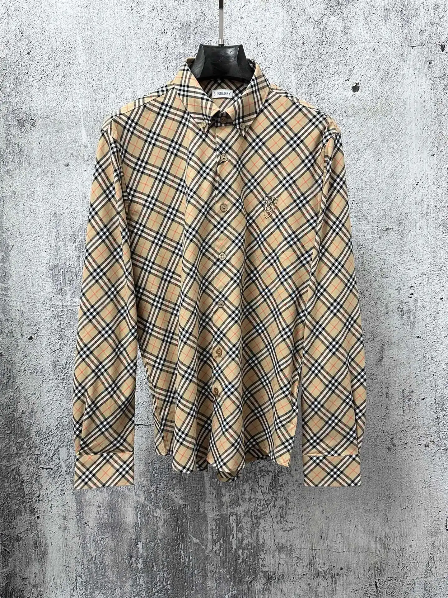 Embroidered Diamond Check Nylon Shirt D23524871