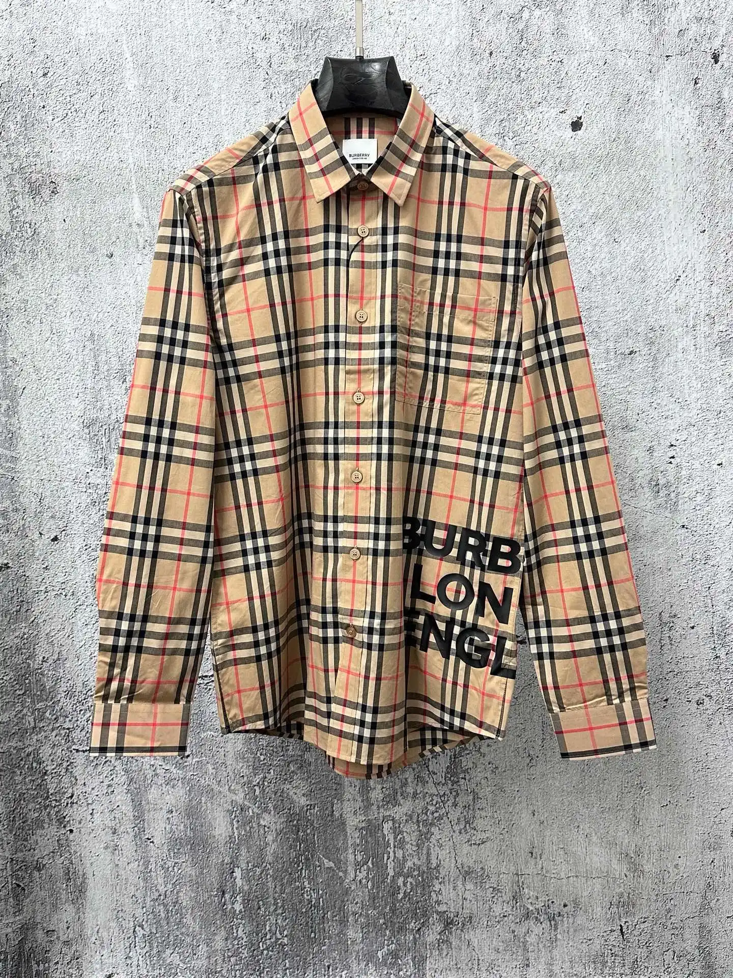 Logo Print Vintage Check Cotton Shirt D23524877