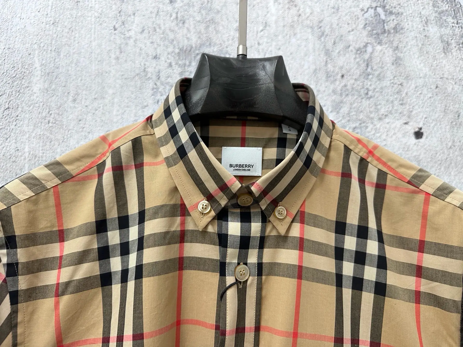 Logo Patch Check Cotton Shirt D23524876 — view 3