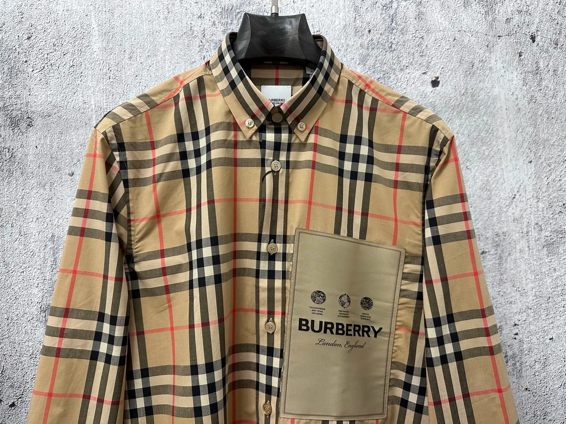 Logo Patch Check Cotton Shirt D23524876 — view 4