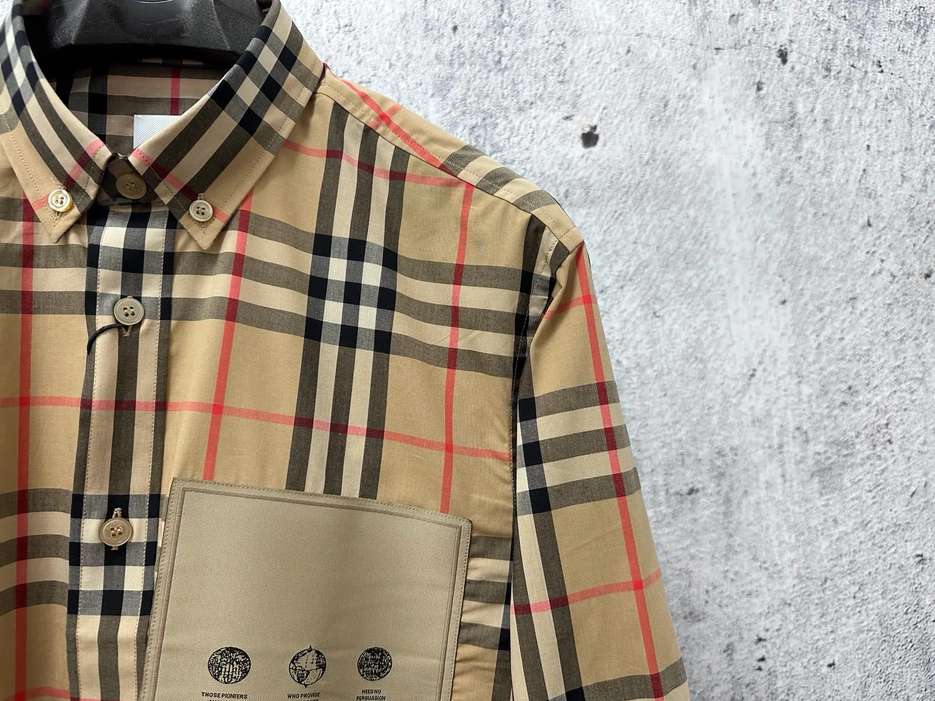 Logo Patch Check Cotton Shirt D23524876 — view 5