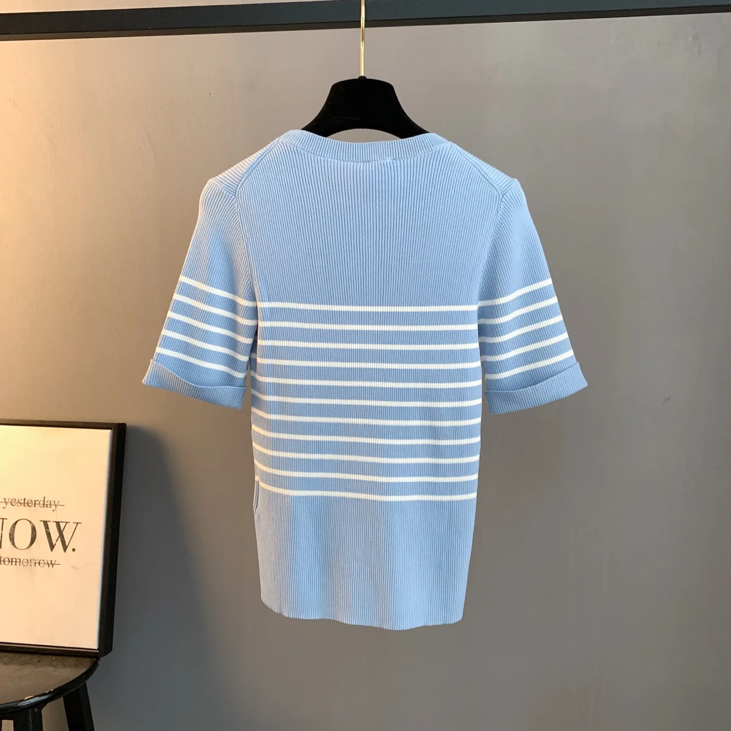 Striped Ribbed-Knit Cotton T-Shirt D23524197 — view 2