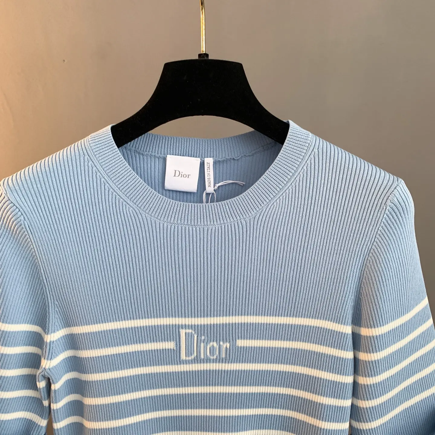Striped Ribbed-Knit Cotton T-Shirt D23524197 — view 3