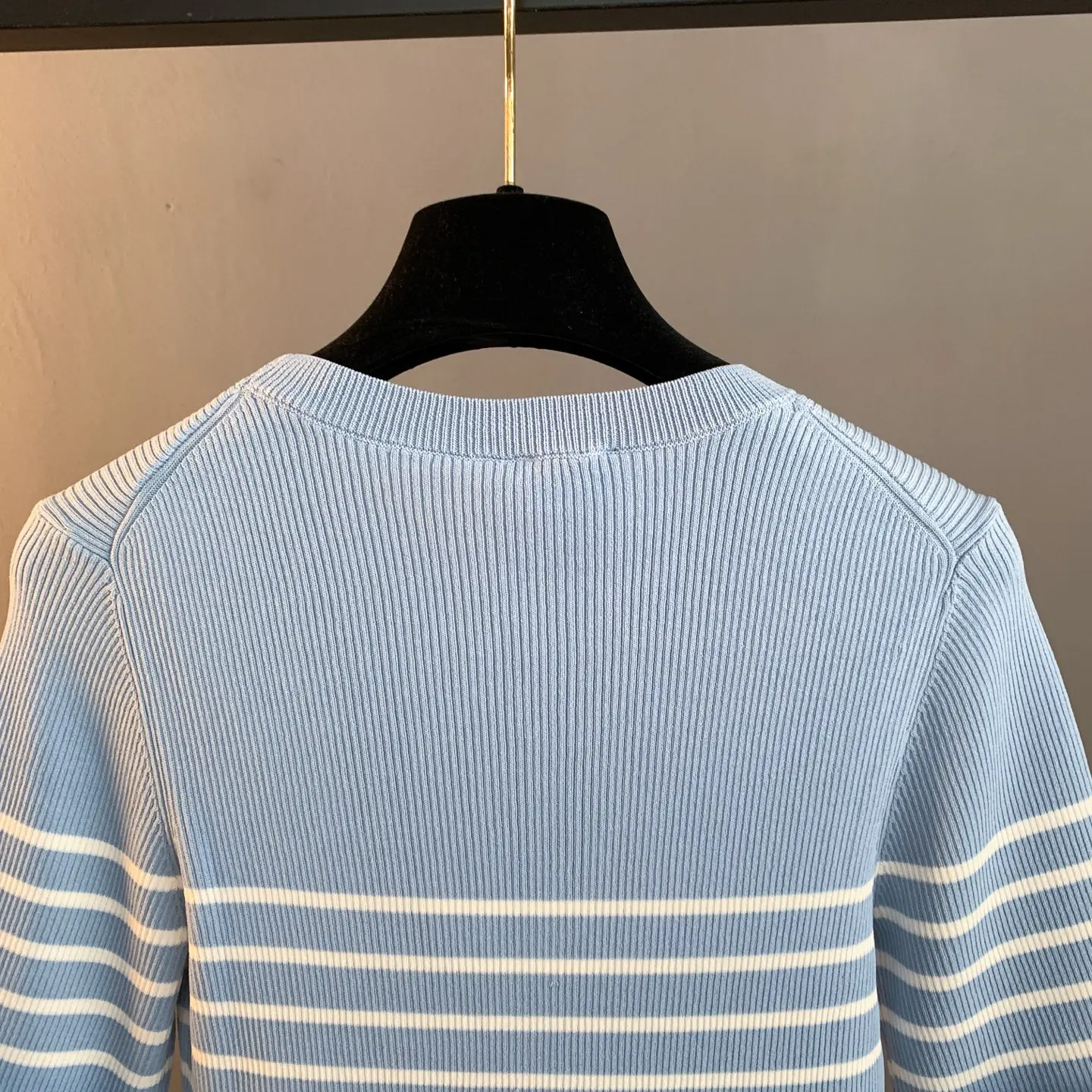Striped Ribbed-Knit Cotton T-Shirt D23524197 — view 4