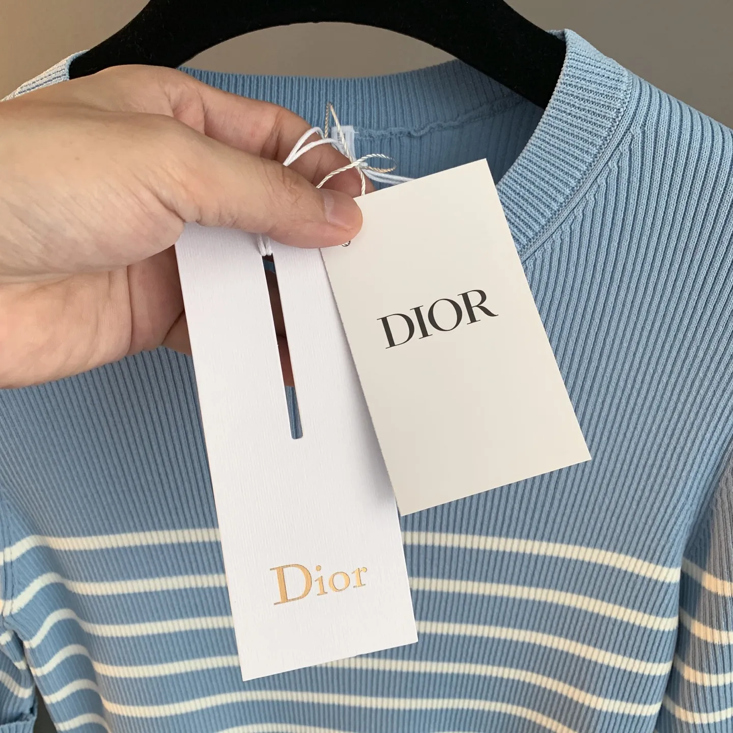 Striped Ribbed-Knit Cotton T-Shirt D23524197 — view 5