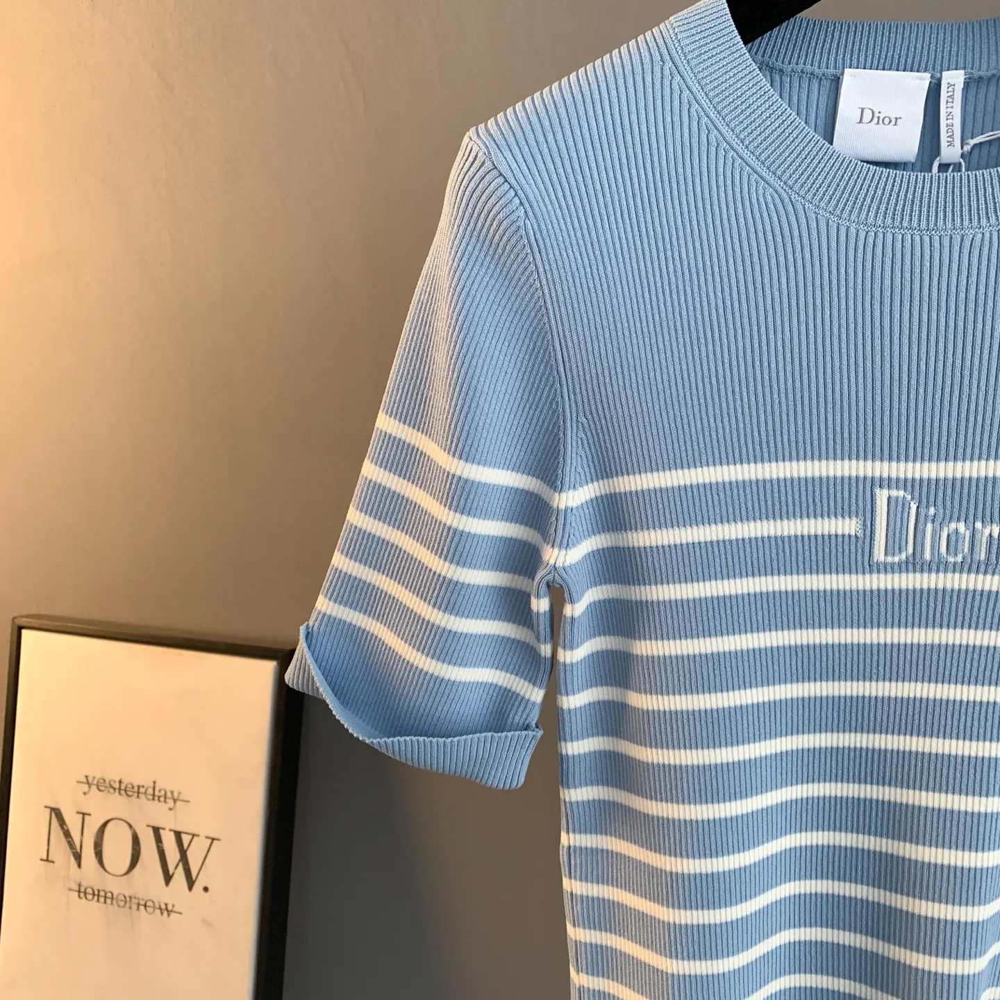 Striped Ribbed-Knit Cotton T-Shirt D23524197 — view 7