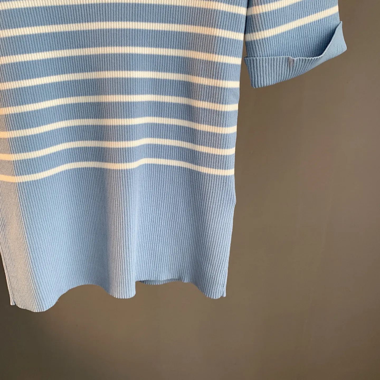 Striped Ribbed-Knit Cotton T-Shirt D23524197 — view 9