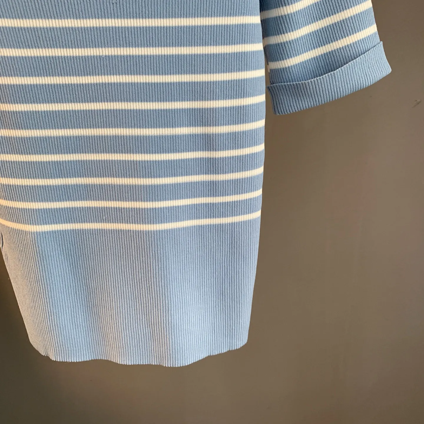 Striped Ribbed-Knit Cotton T-Shirt D23524197 — view 10