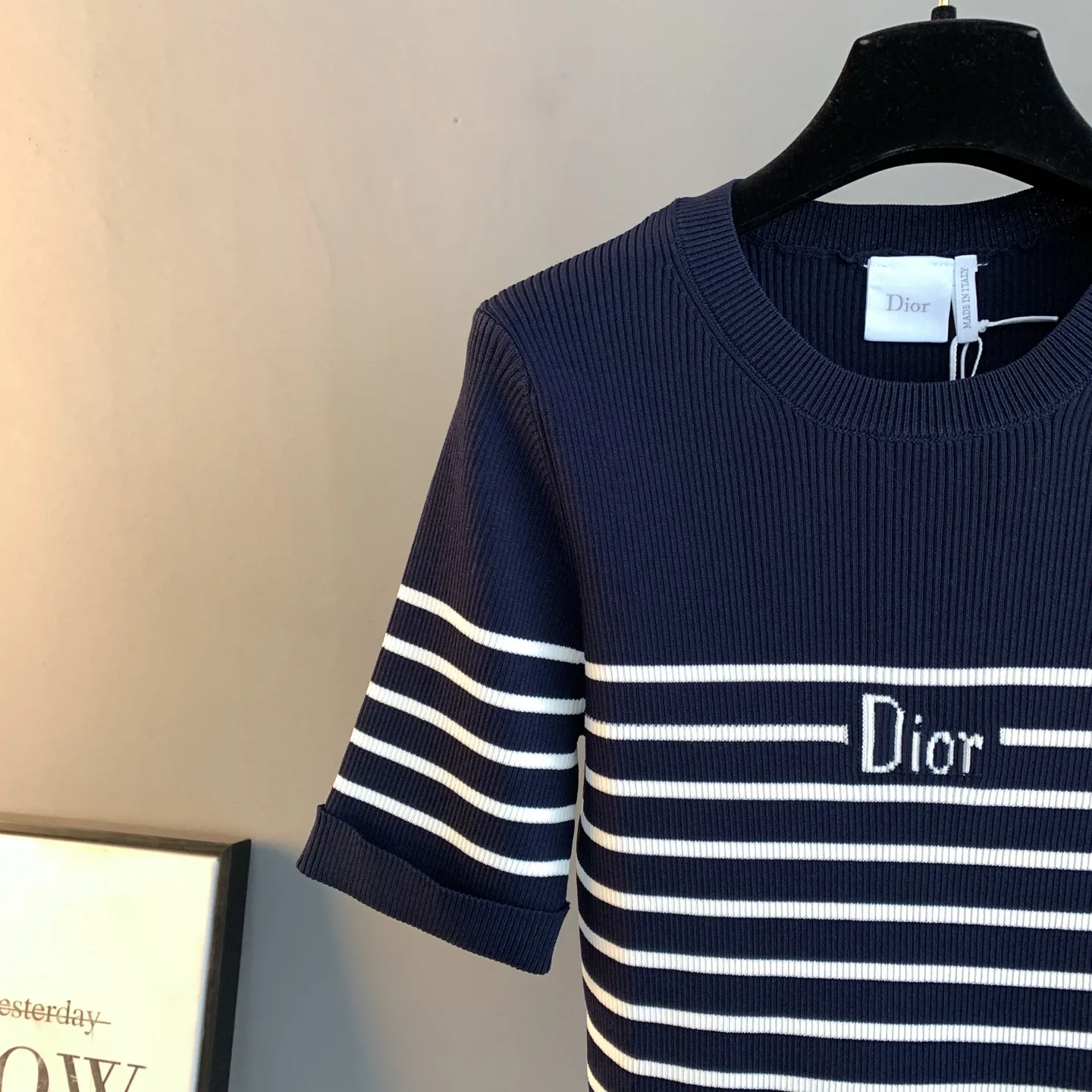 Striped Logo Ribbed Knit Top D23524198 — view 5