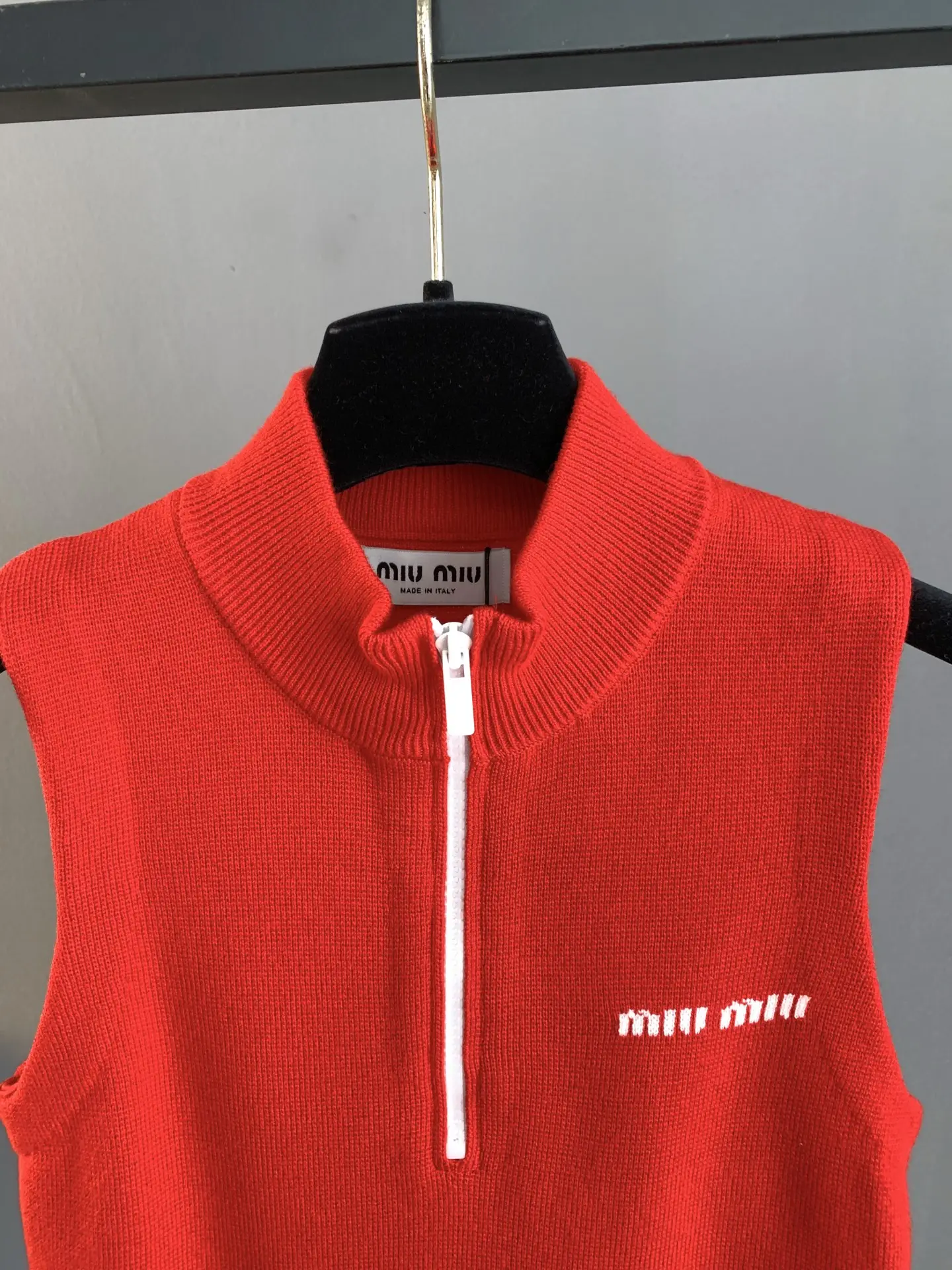Logo-Embroidered Half-Zip Knit Vest D23524058 — view 6