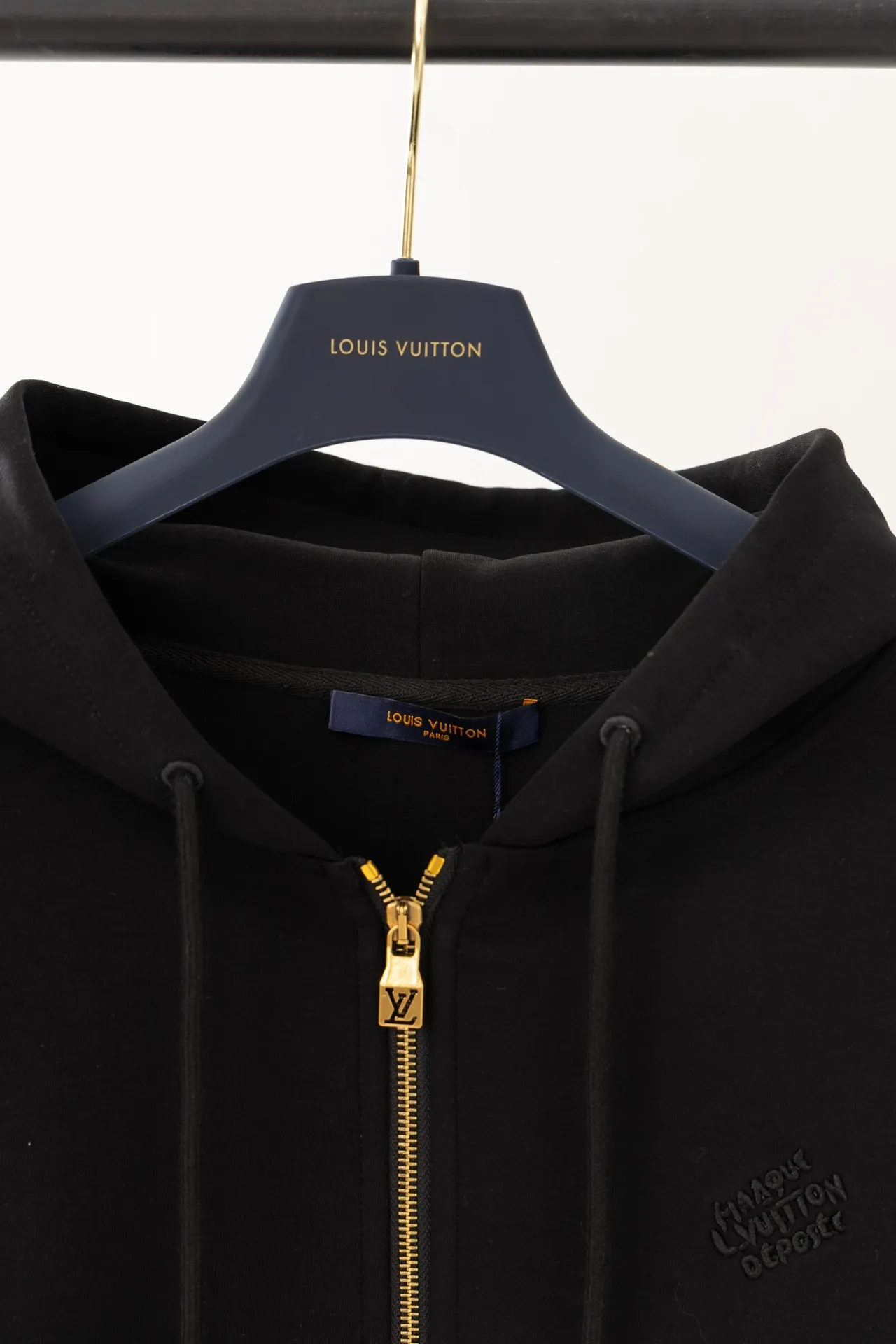 Logo Embroidered Zip-Up Hoodie with Pearl Details D24021202 — view 3