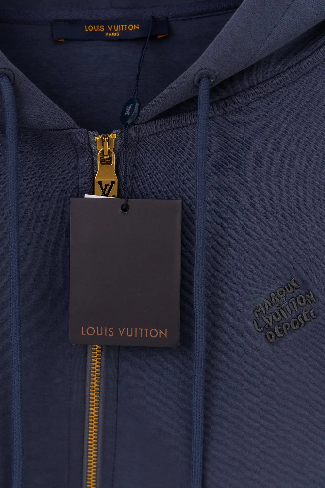 Logo Embroidered Zip-Up Hoodie with Pearl Details D24021200 — view 3