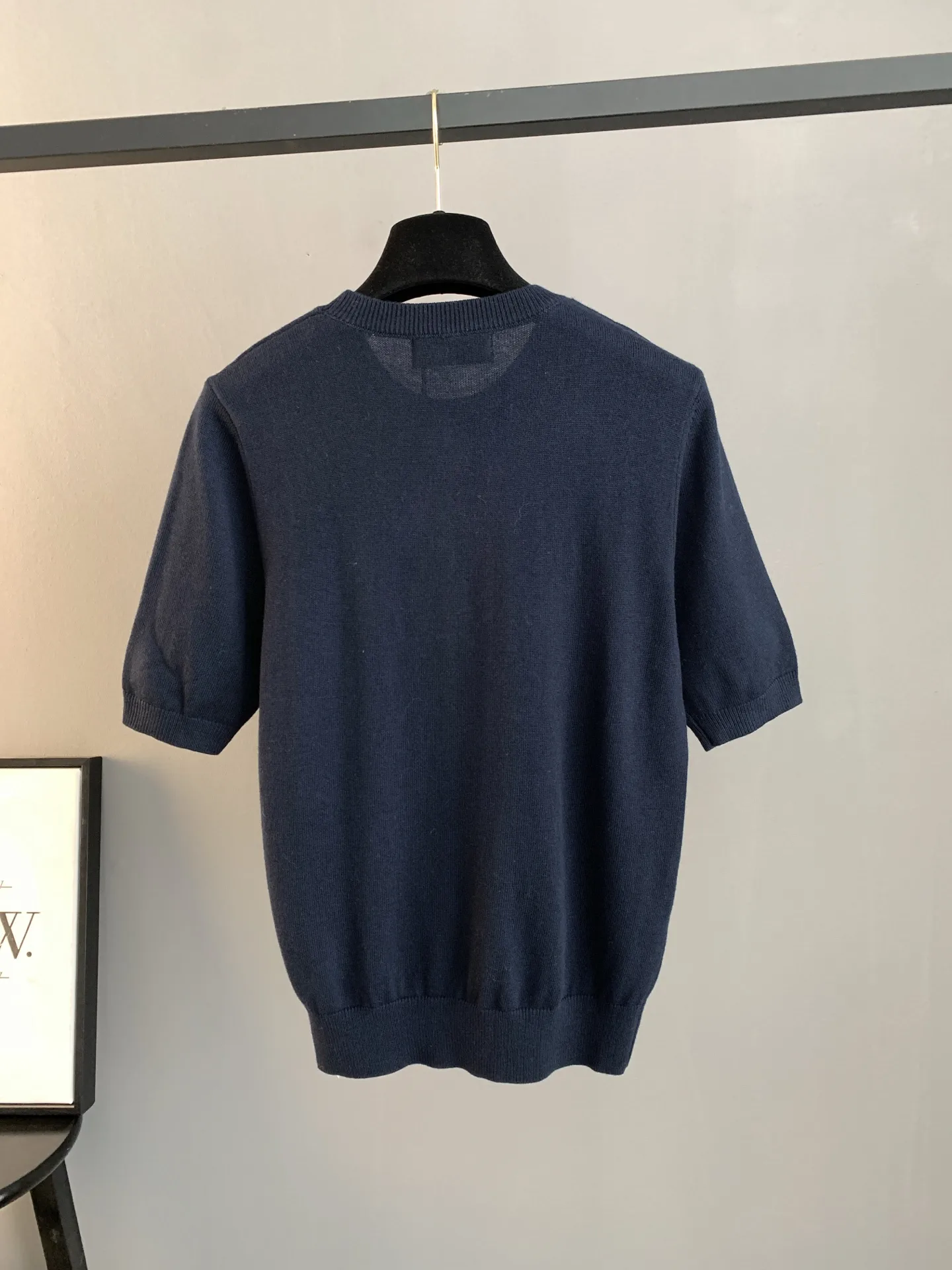 Argyle Intarsia Knit Short-Sleeve Sweater D24024057 — view 2