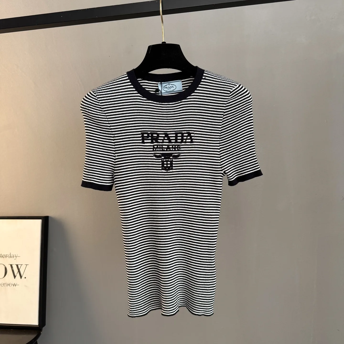 Striped Logo-Intarsia Knit T-Shirt D24024052