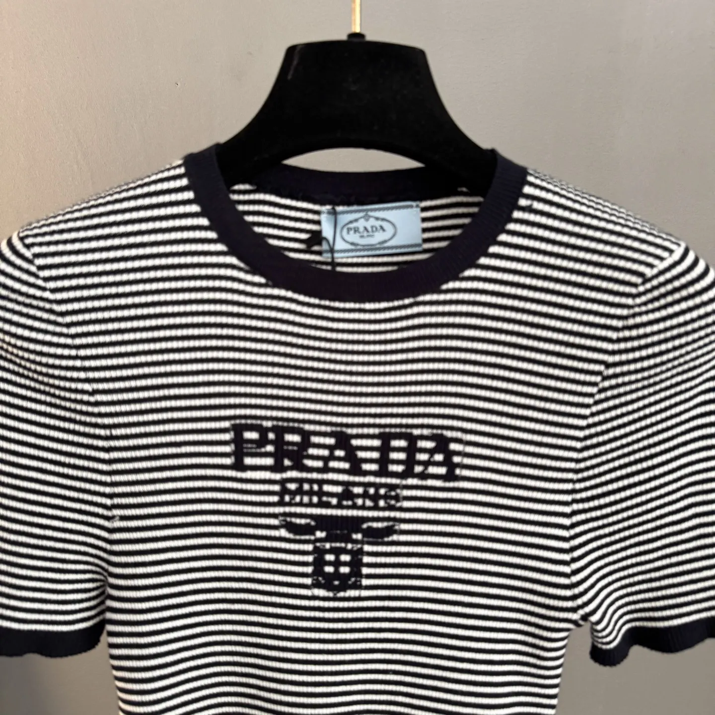 Striped Logo-Intarsia Knit T-Shirt D24024052 — view 3