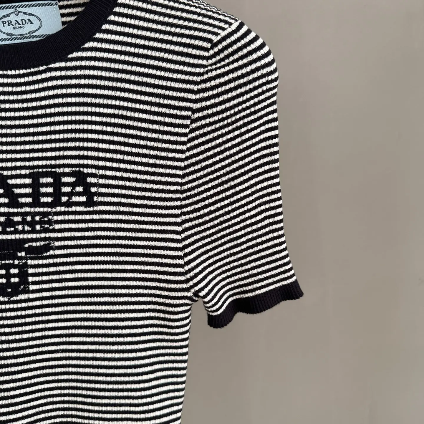 Striped Logo-Intarsia Knit T-Shirt D24024052 — view 4