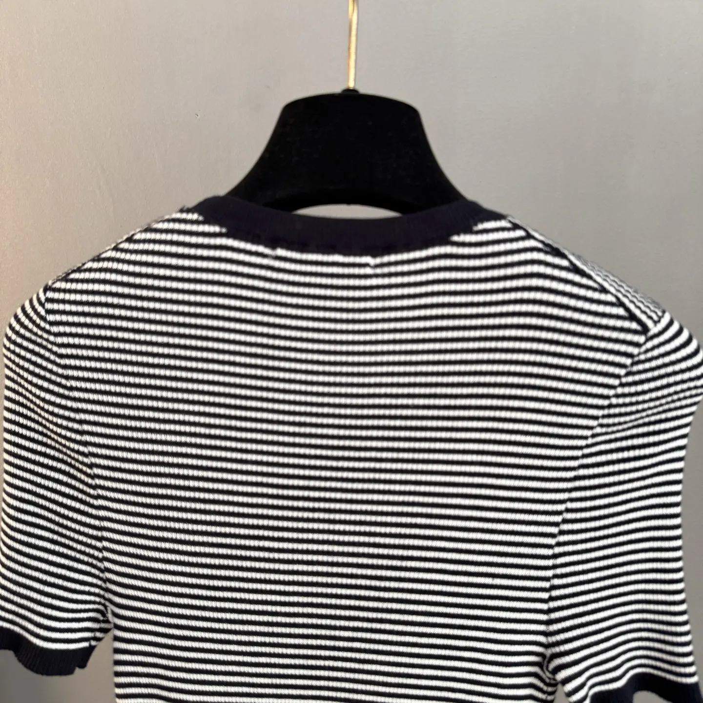 Striped Logo-Intarsia Knit T-Shirt D24024052 — view 8