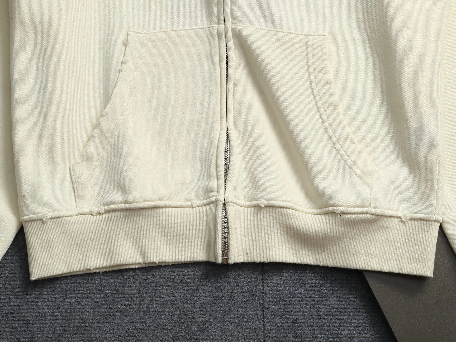 Chrome Hearts Acid-Wash Embroidered Zip-Up Hoodie D24523293 — view 3