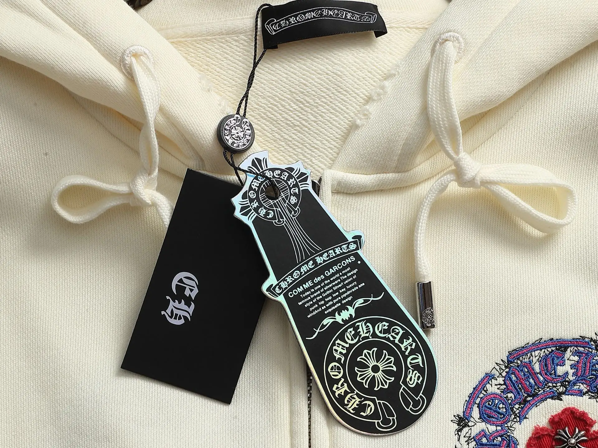 Chrome Hearts Acid-Wash Embroidered Zip-Up Hoodie D24523293 — view 8