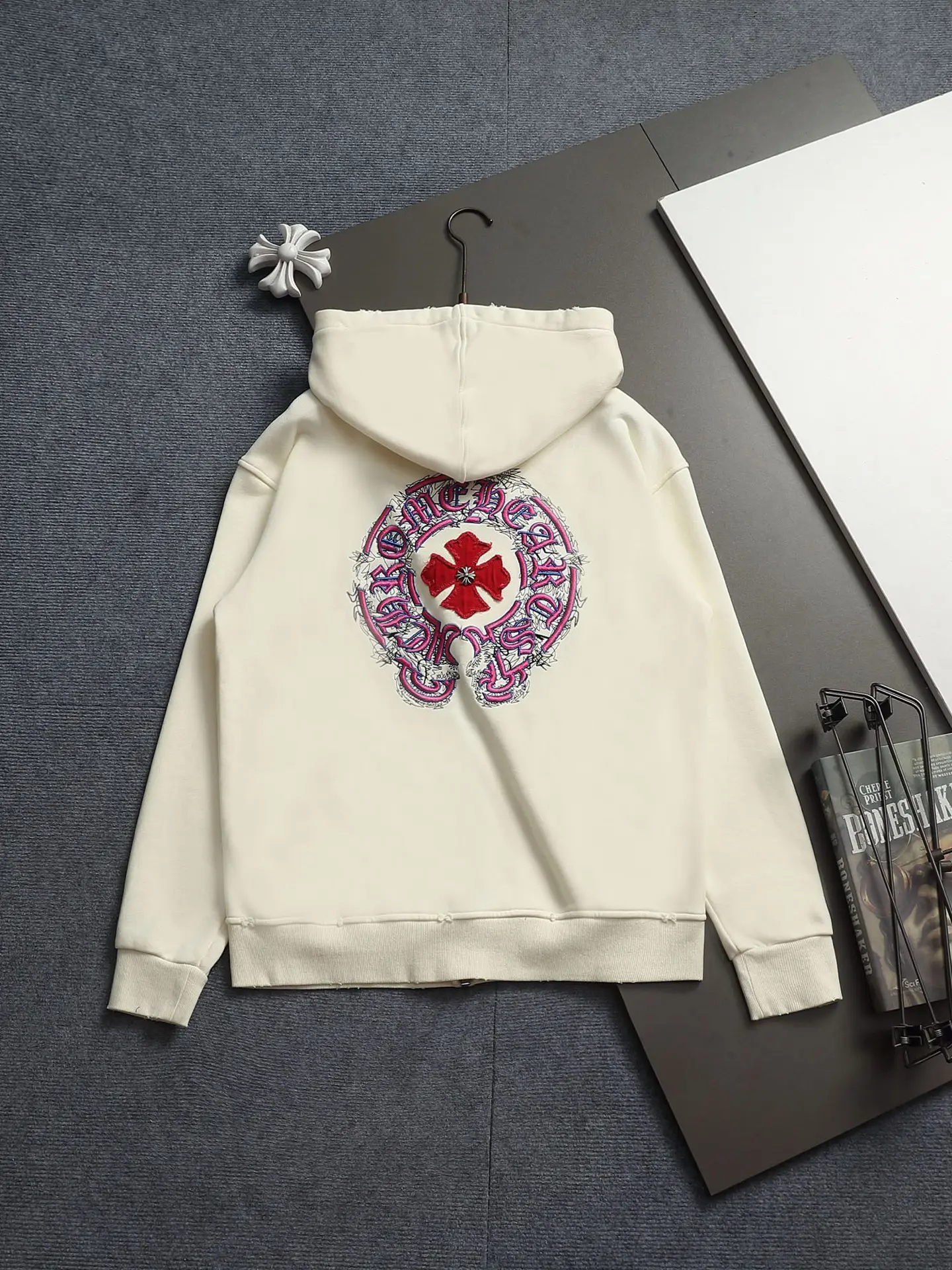 Chrome Hearts Acid-Wash Embroidered Zip-Up Hoodie D24523293 — view 14