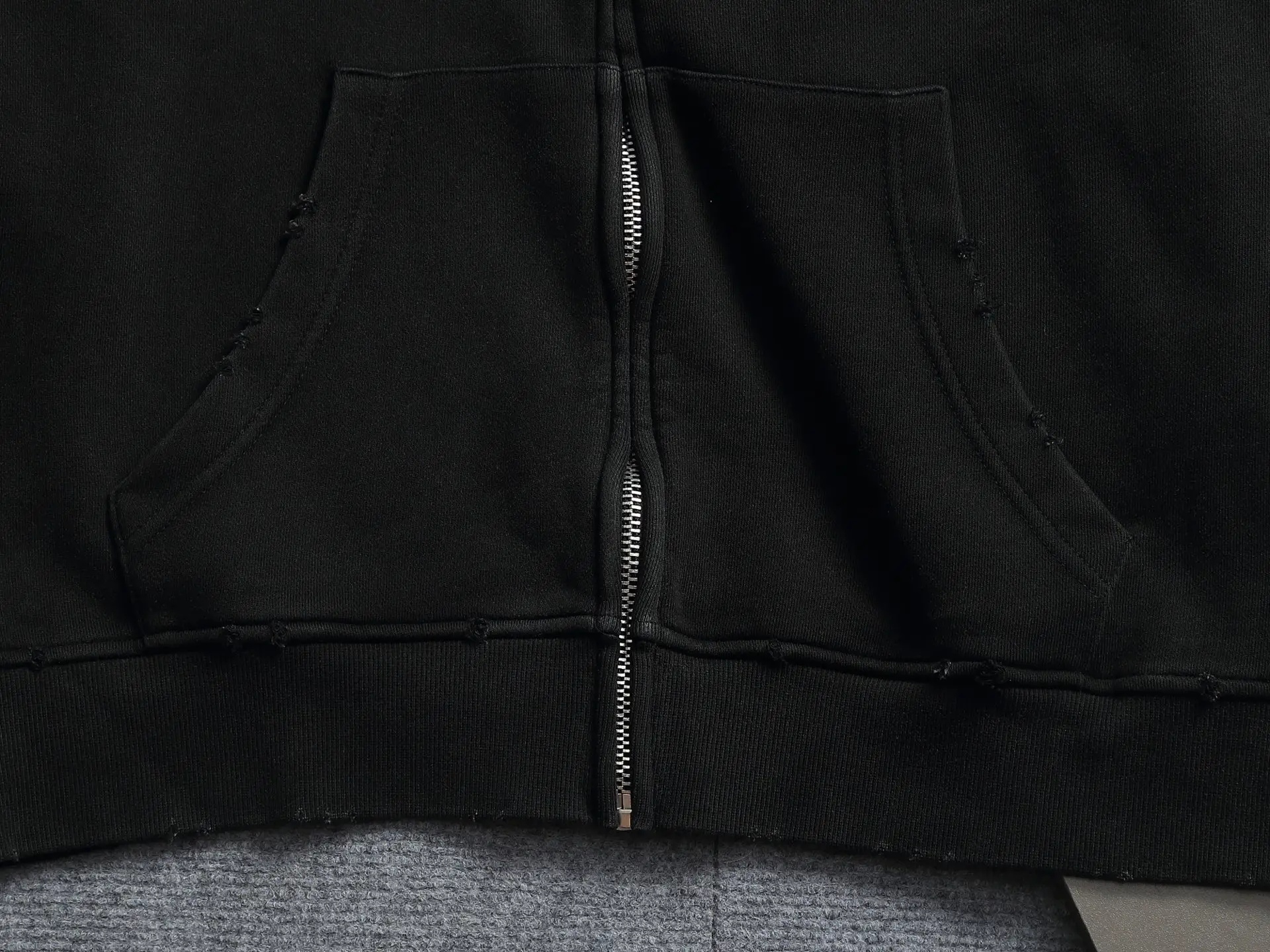 Chrome Hearts Acid-Wash Embroidered Zip-Up Hoodie D24523294 — view 3