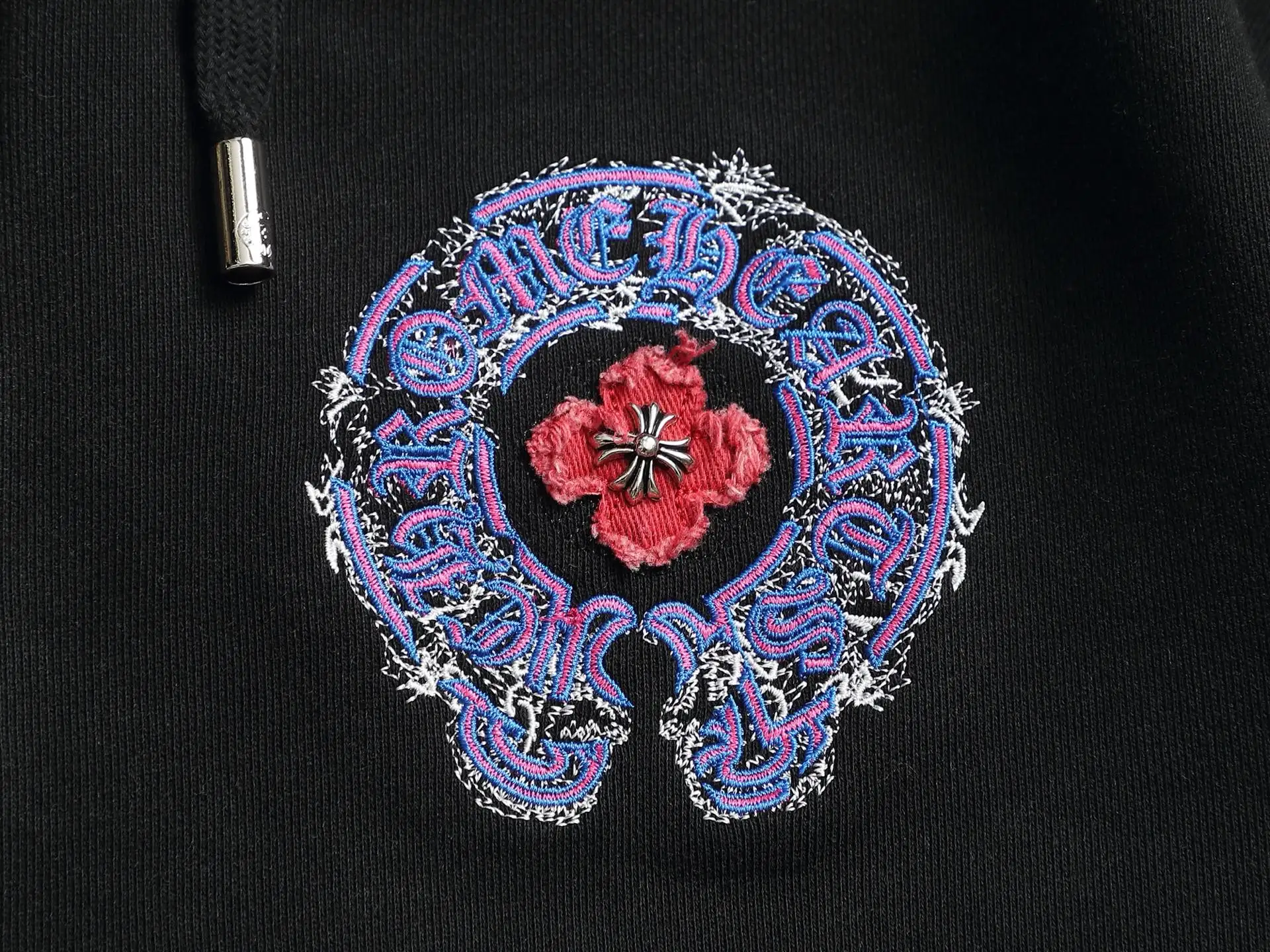 Chrome Hearts Acid-Wash Embroidered Zip-Up Hoodie D24523294 — view 6