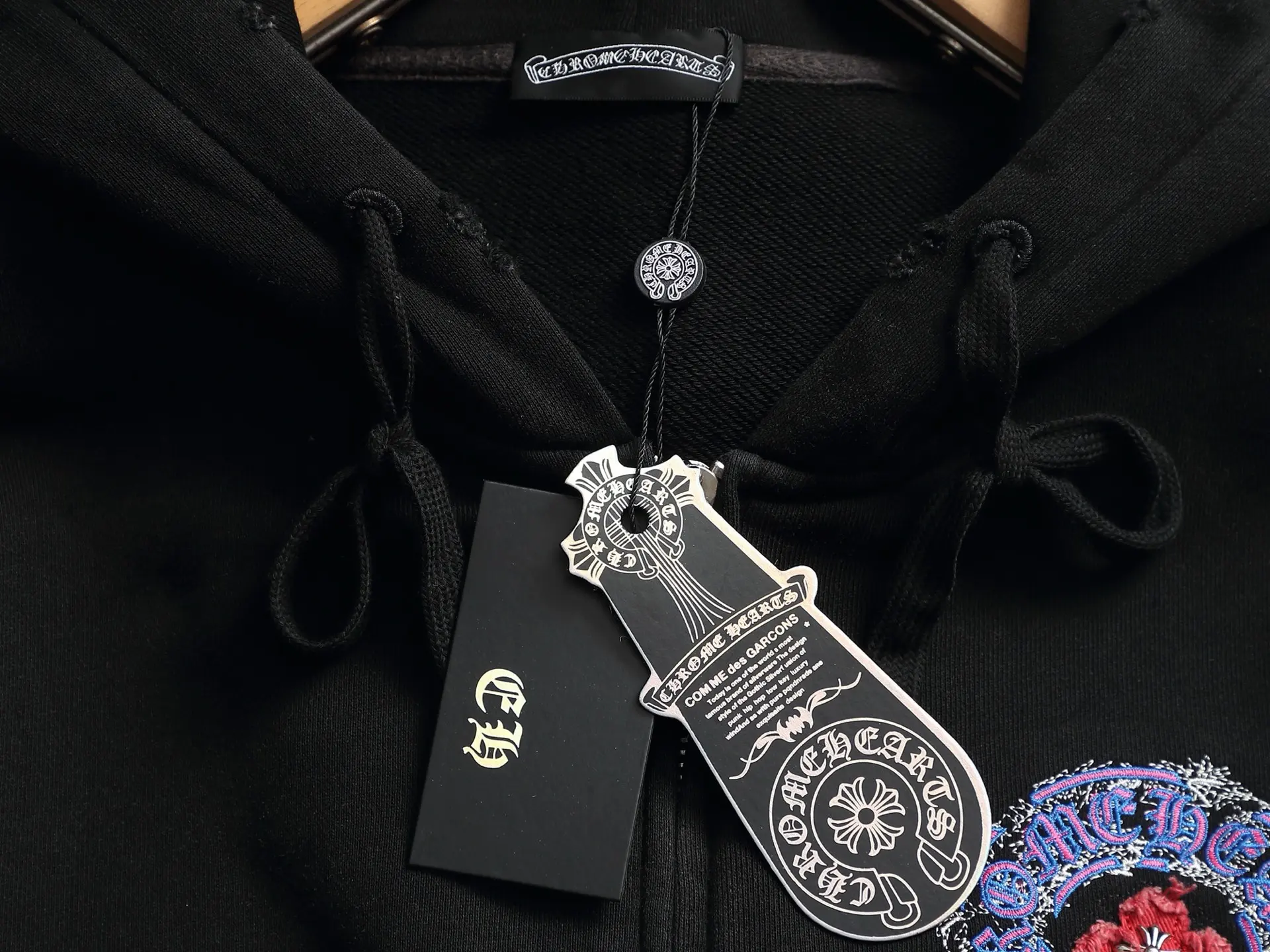 Chrome Hearts Acid-Wash Embroidered Zip-Up Hoodie D24523294 — view 8