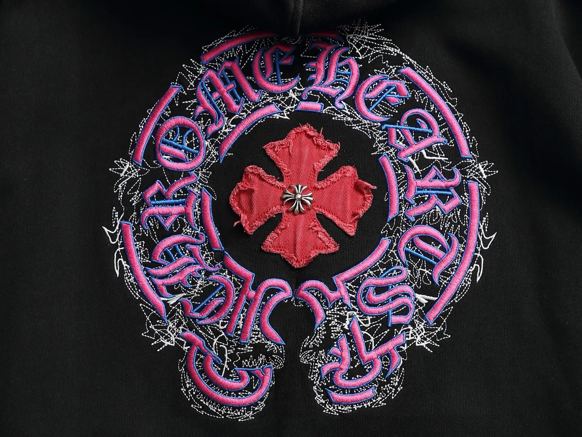 Chrome Hearts Acid-Wash Embroidered Zip-Up Hoodie D24523294 — view 13