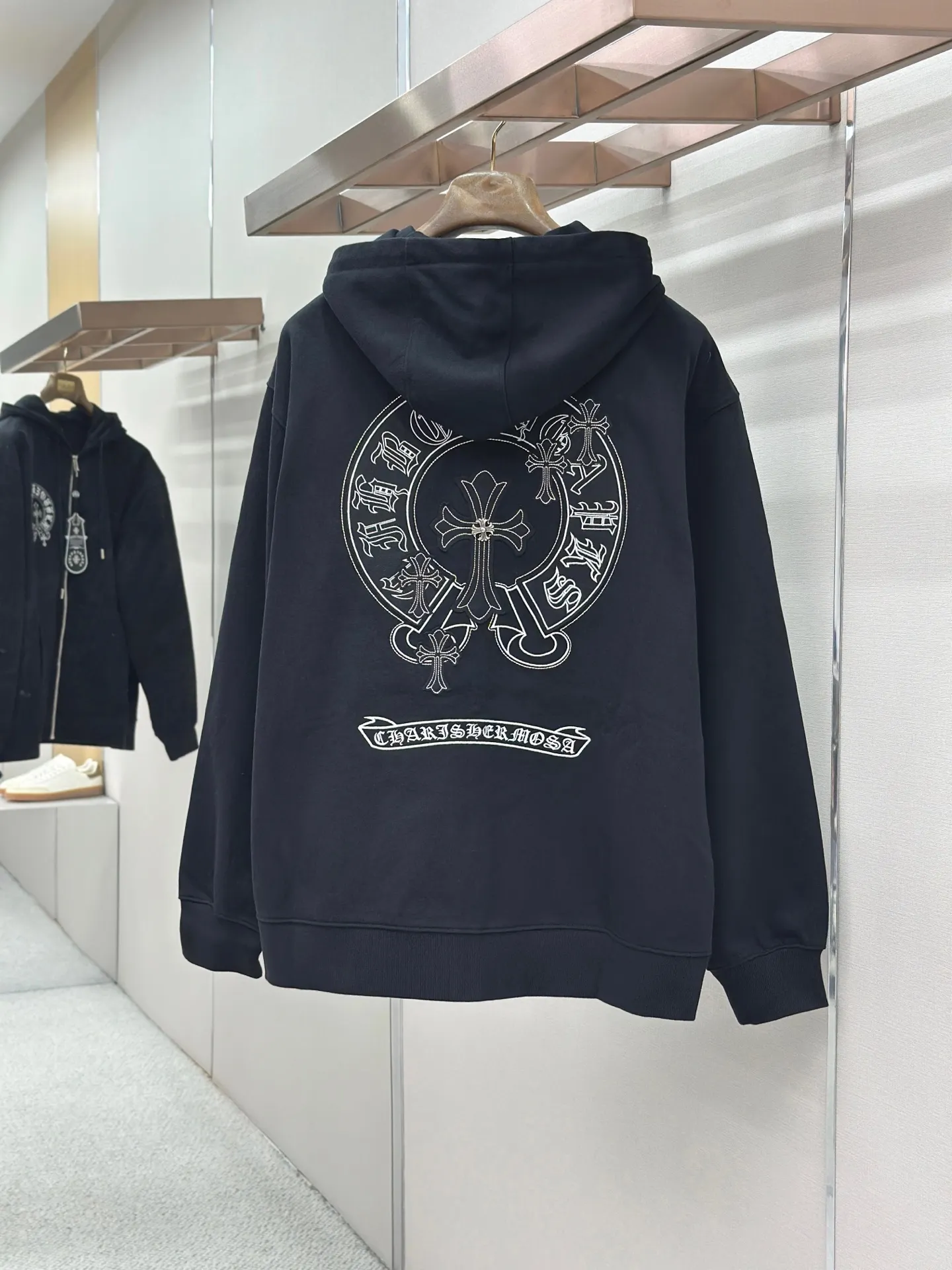 Logo Embroidered Zip-Up Hoodie D24522750 — view 2
