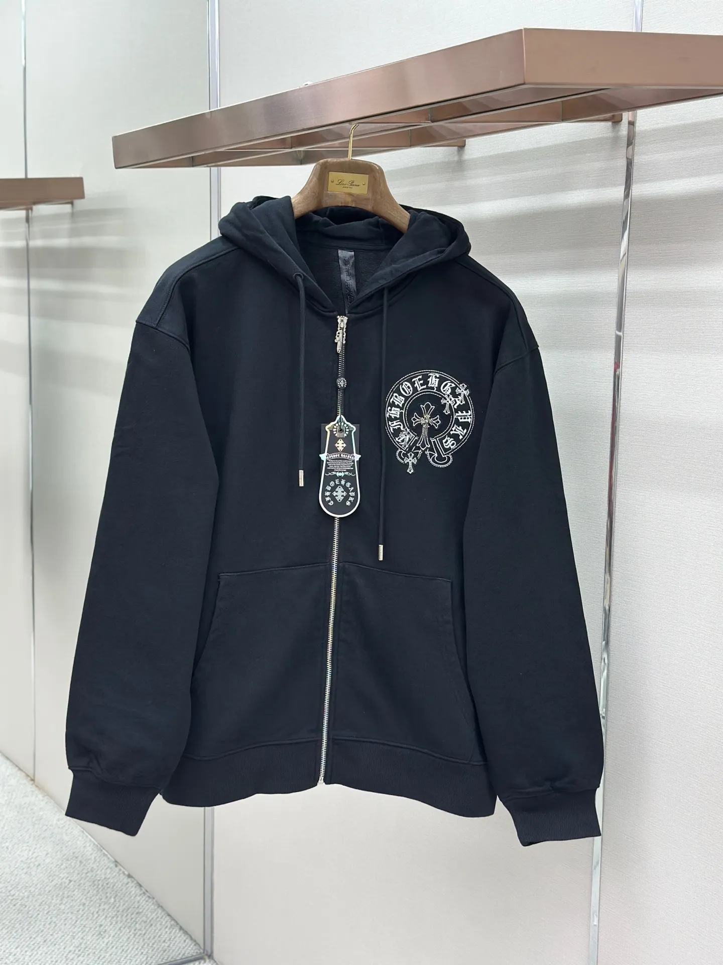 Logo Embroidered Zip-Up Hoodie D24522750 — view 3