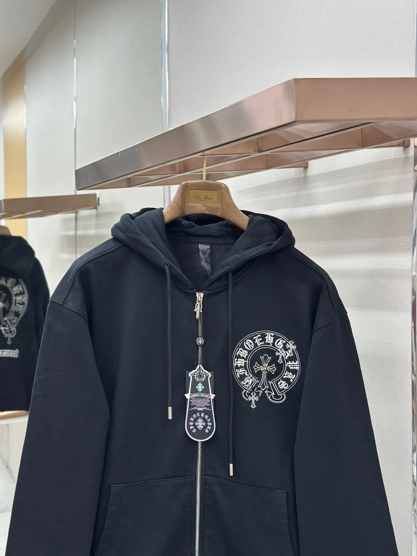 Logo Embroidered Zip-Up Hoodie D24522750 — view 4