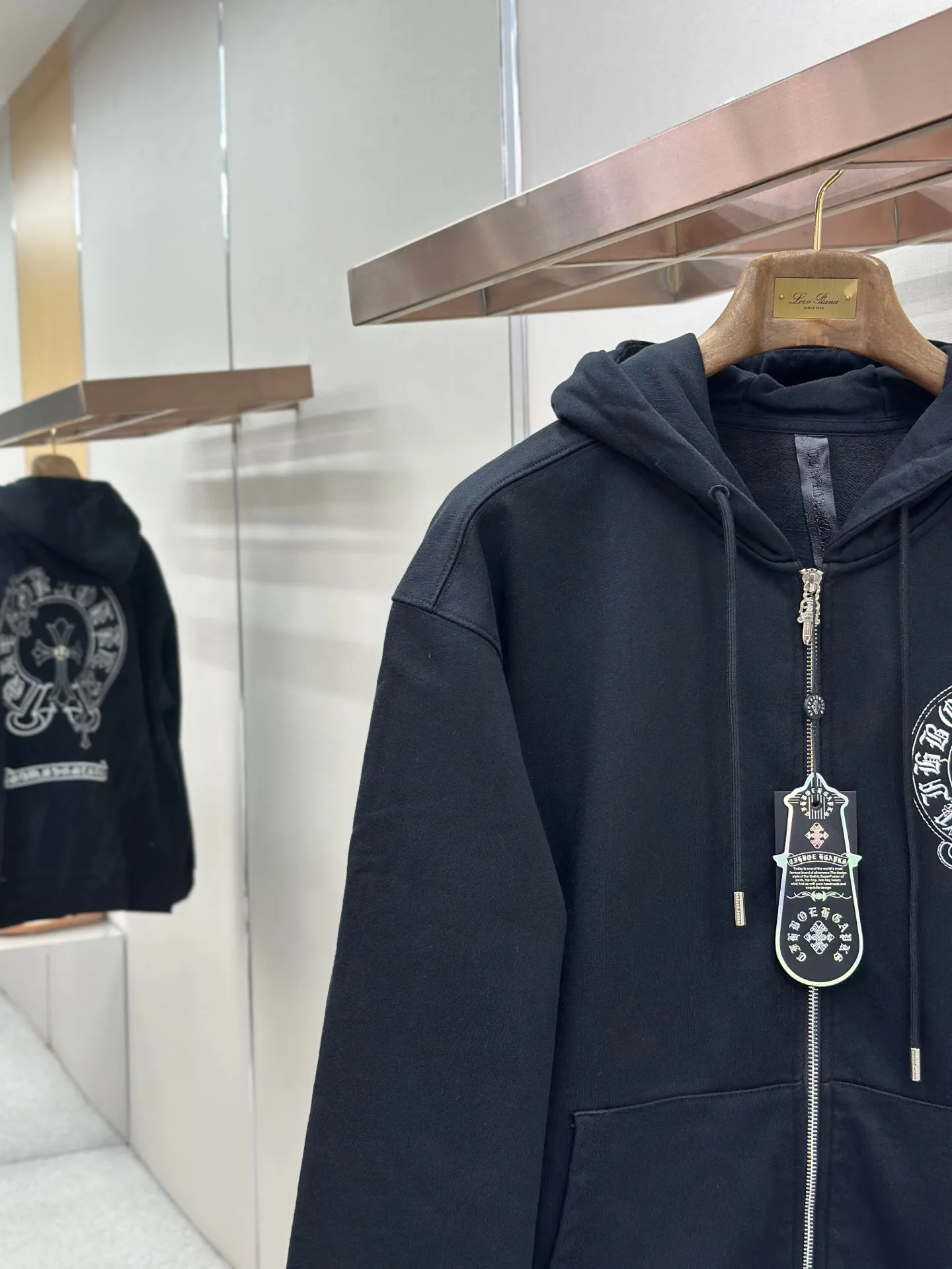 Logo Embroidered Zip-Up Hoodie D24522750 — view 5