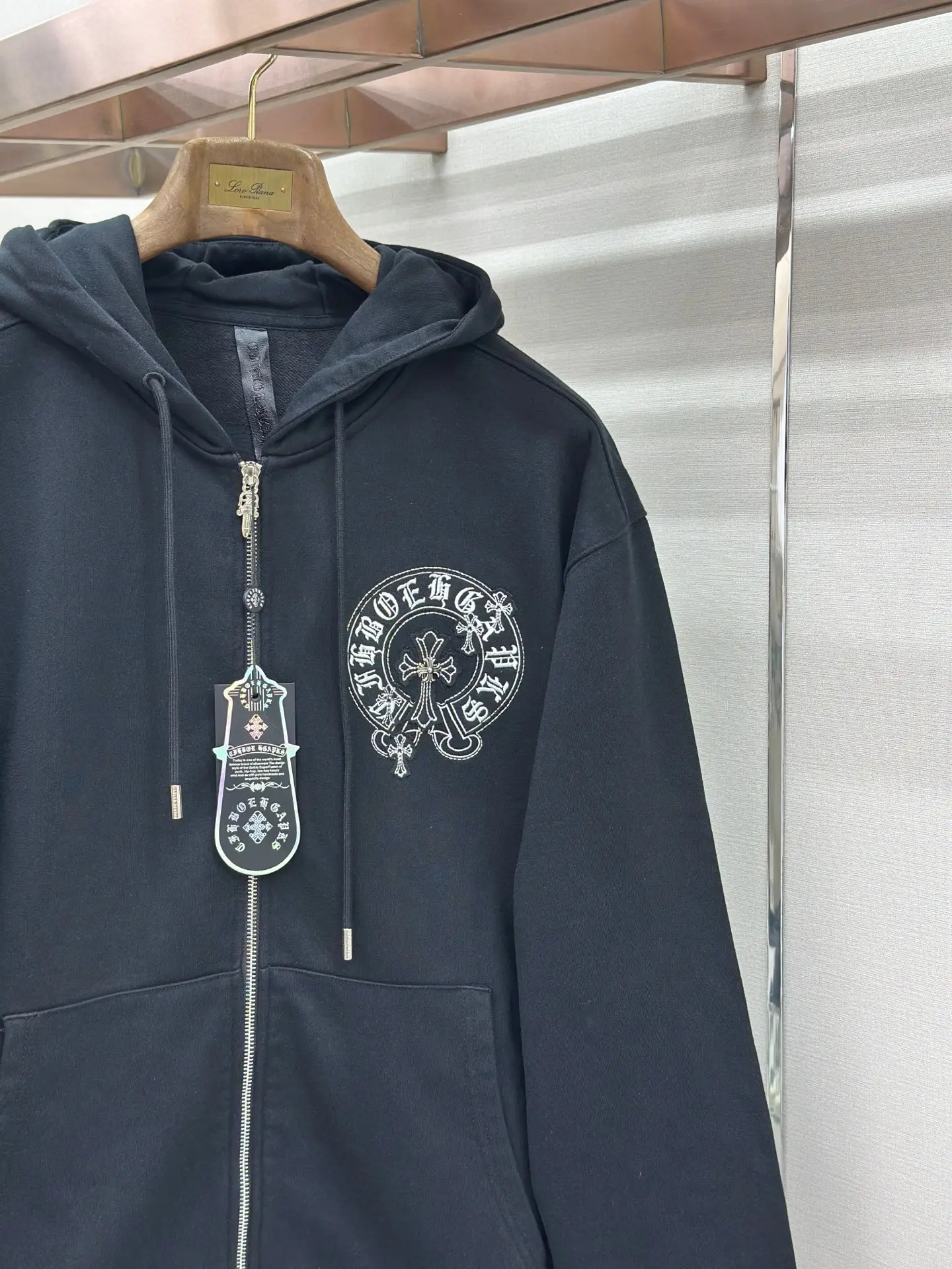 Logo Embroidered Zip-Up Hoodie D24522750 — view 6