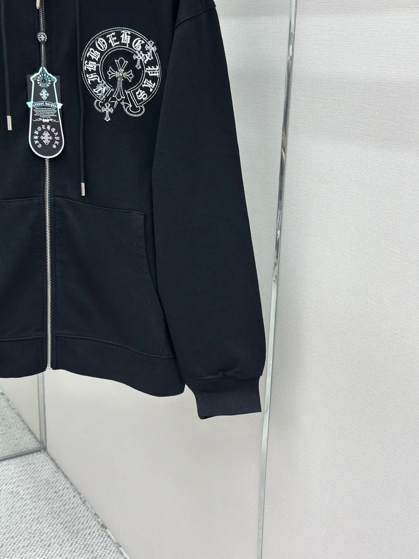 Logo Embroidered Zip-Up Hoodie D24522750 — view 7