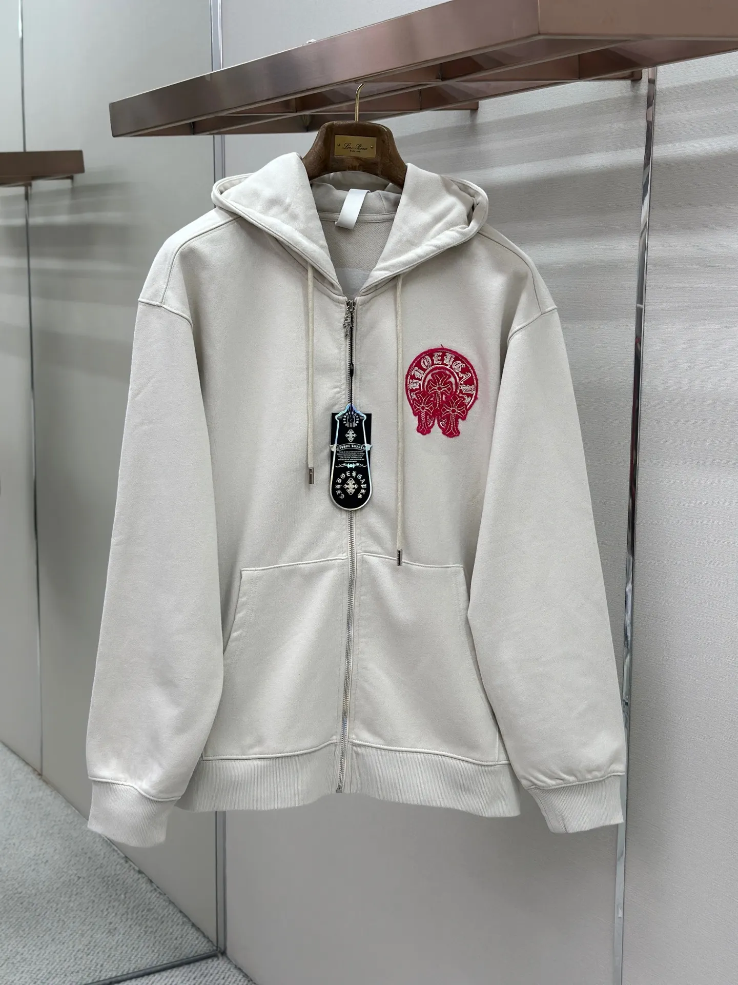 Chrome Hearts Logo Embroidered Zip-Up Hoodie D24522753 — view 3