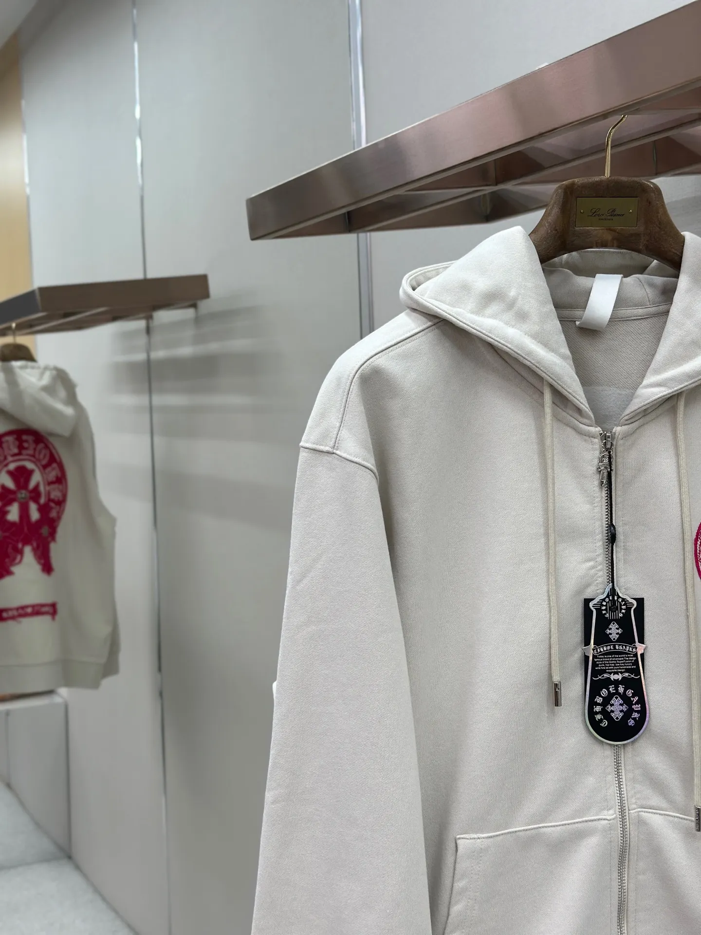 Chrome Hearts Logo Embroidered Zip-Up Hoodie D24522753 — view 5