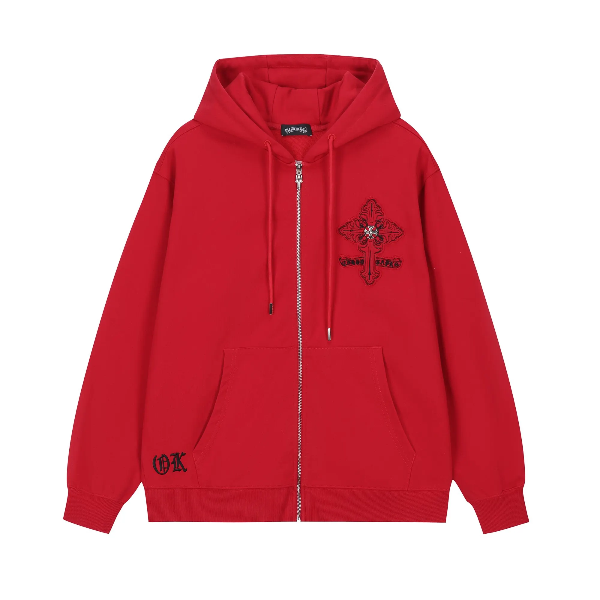 Logo Embroidery Cotton-Blend Zip-Up Hoodie D24522757 — view 2