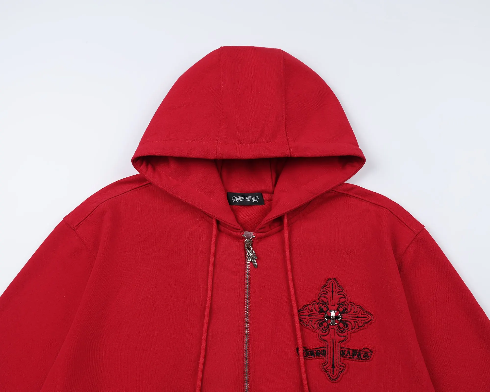 Logo Embroidery Cotton-Blend Zip-Up Hoodie D24522757 — view 3