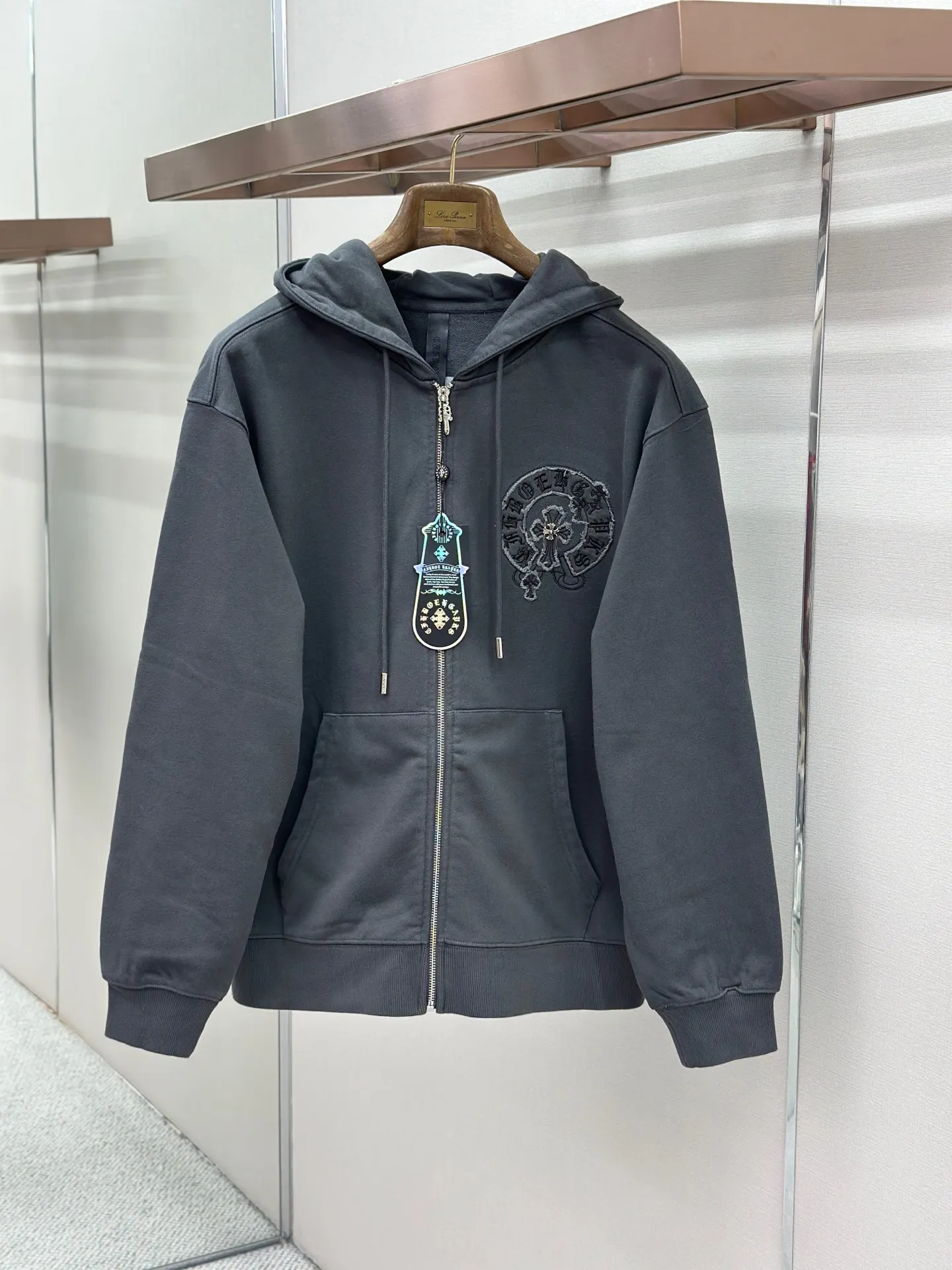 Logo Embroidery Zip-Up Hoodie D24522752 — view 3