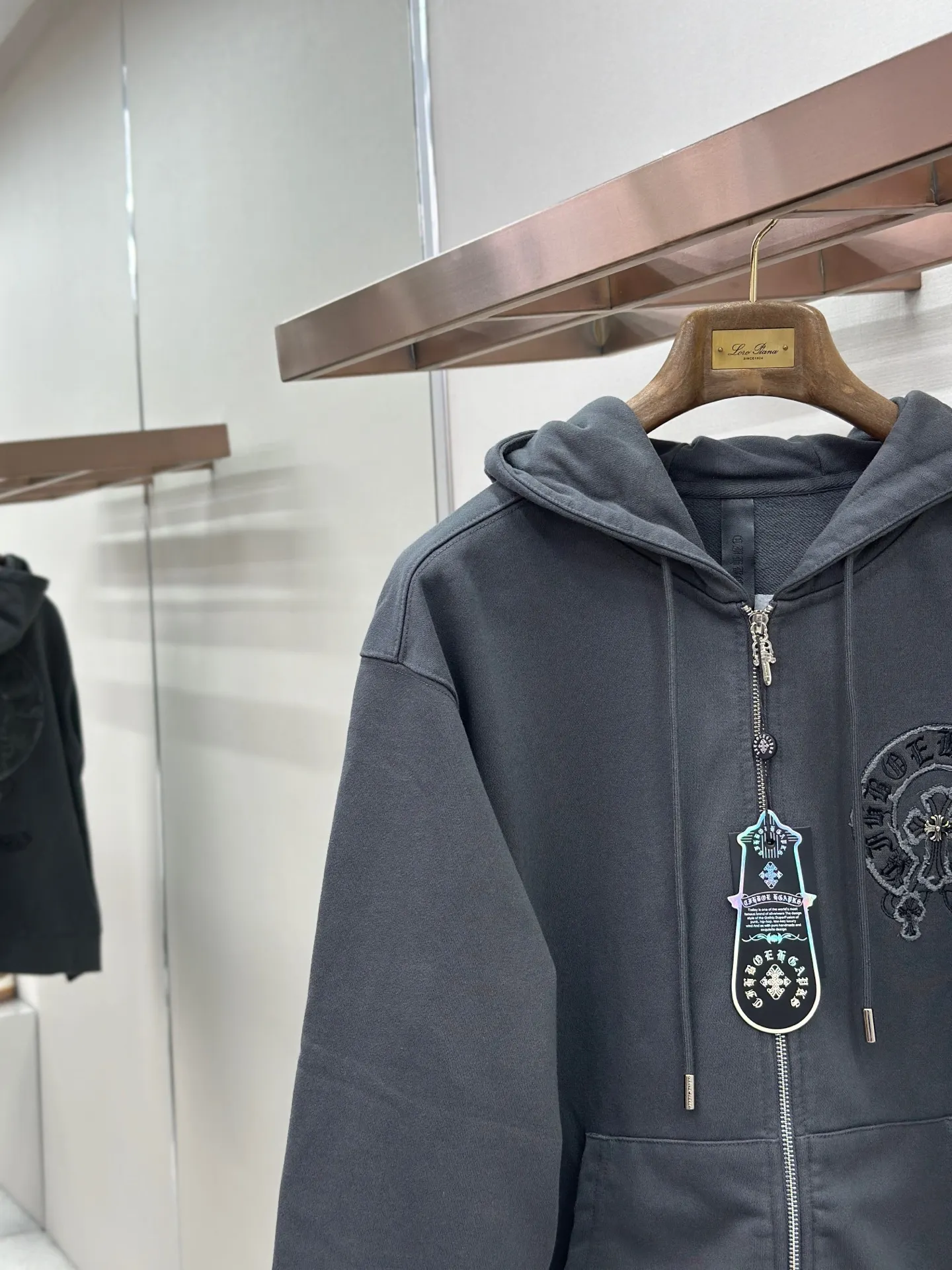 Logo Embroidery Zip-Up Hoodie D24522752 — view 5