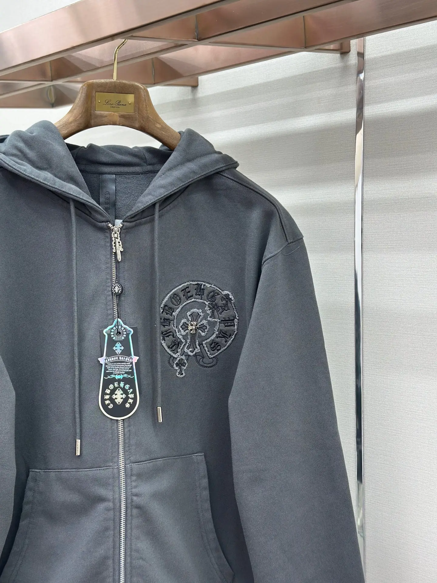 Logo Embroidery Zip-Up Hoodie D24522752 — view 6