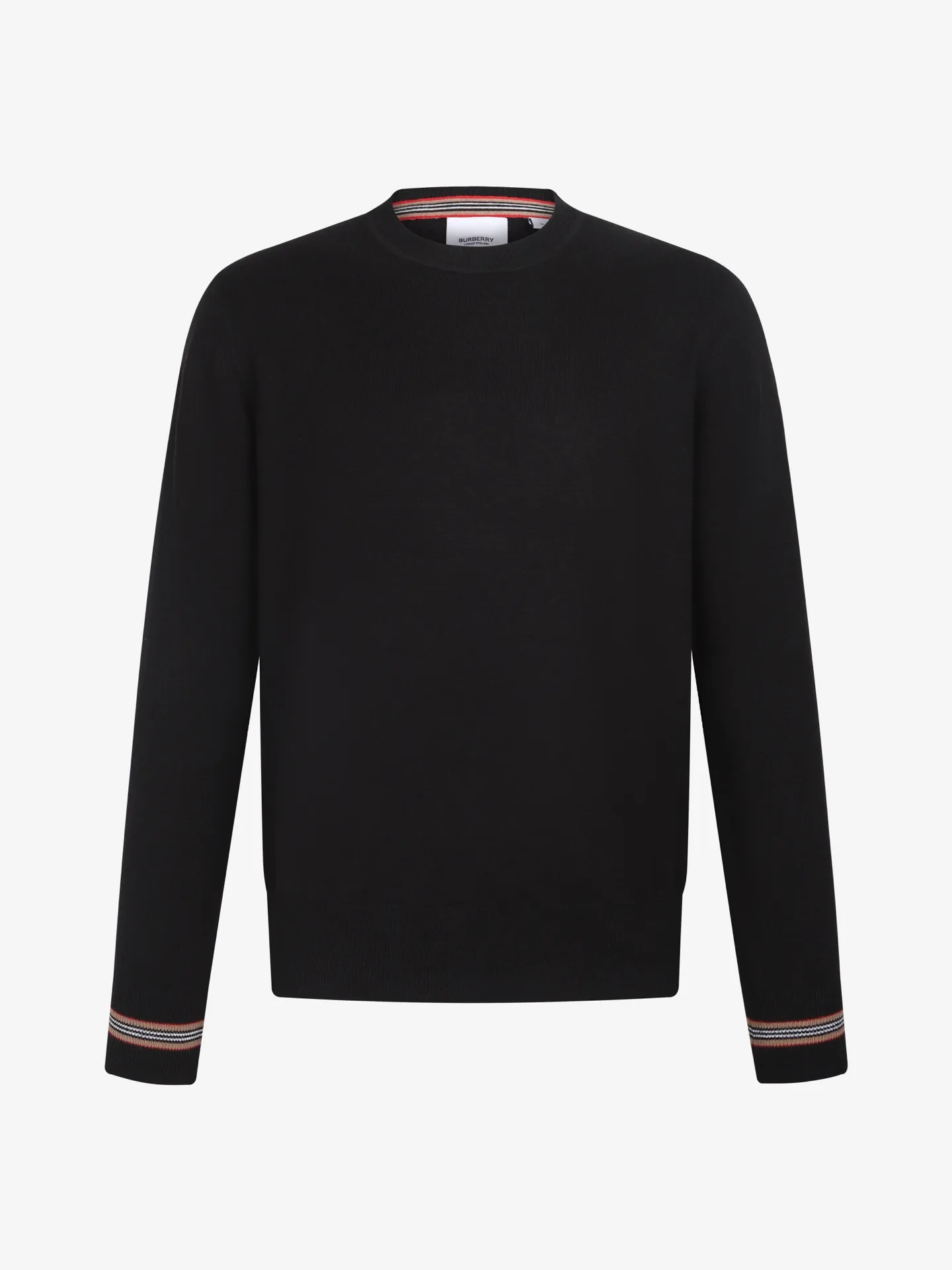 Striped Trim Merino Wool Blend Sweater D24523204